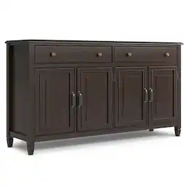 Simpli Home - Connaught Large Sideboard Buffet Storage Cabinet - Dark Chestnut Brown