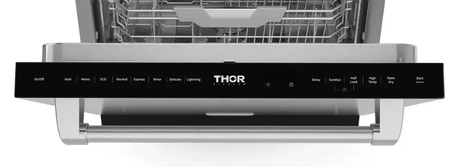 On/Off Auto Heavy ECO Normal Express Rinse Delicate Lightning THOR Delay Sanitize Half Load High Temp Open Dry Start Resume
