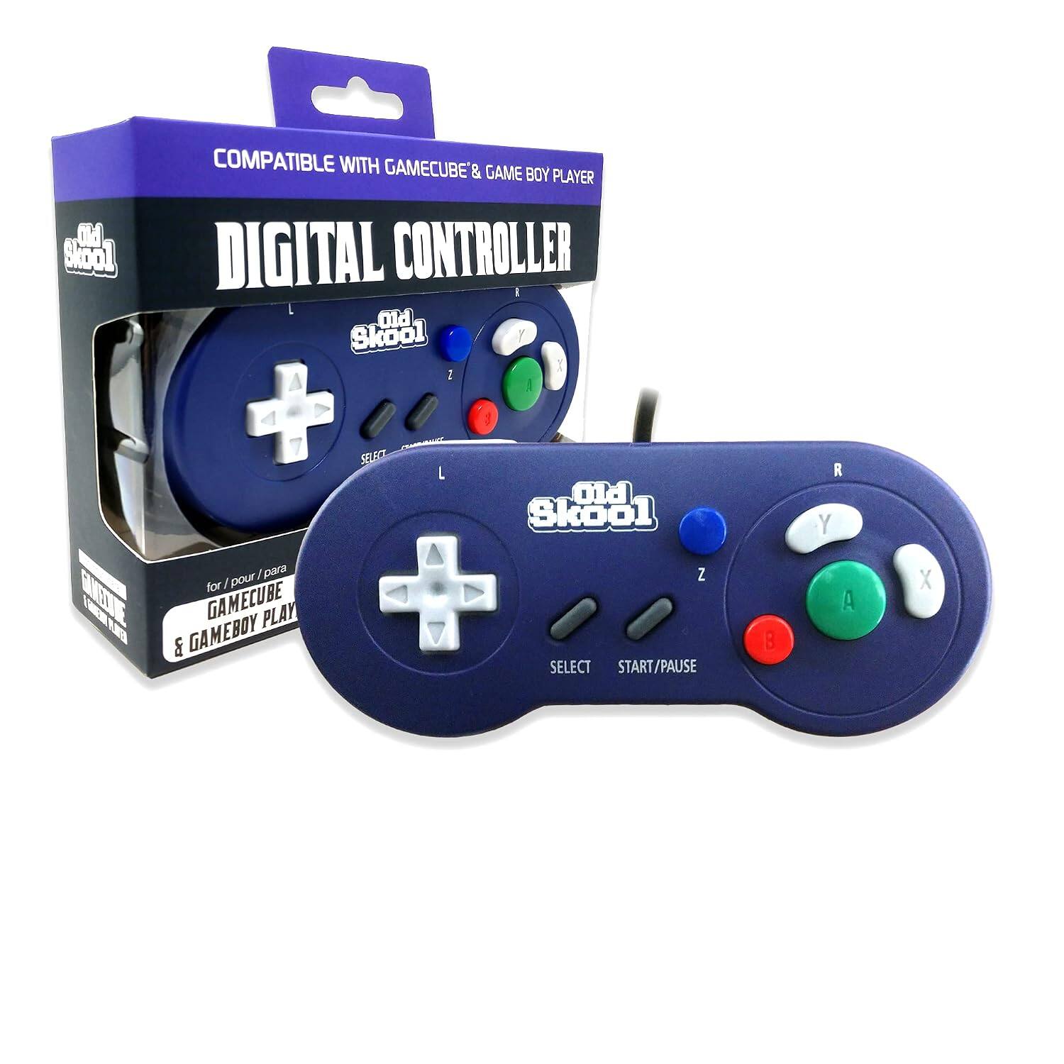 Old Skool Digital Controller Compatible with GameCube & Game Boy Player

Old Skool Y I 2 f + SELECT 1 L

Old Skool / Dara Z for / pour GAMECUBE PLAY

SELECT START/PAUSE B R Y A X
