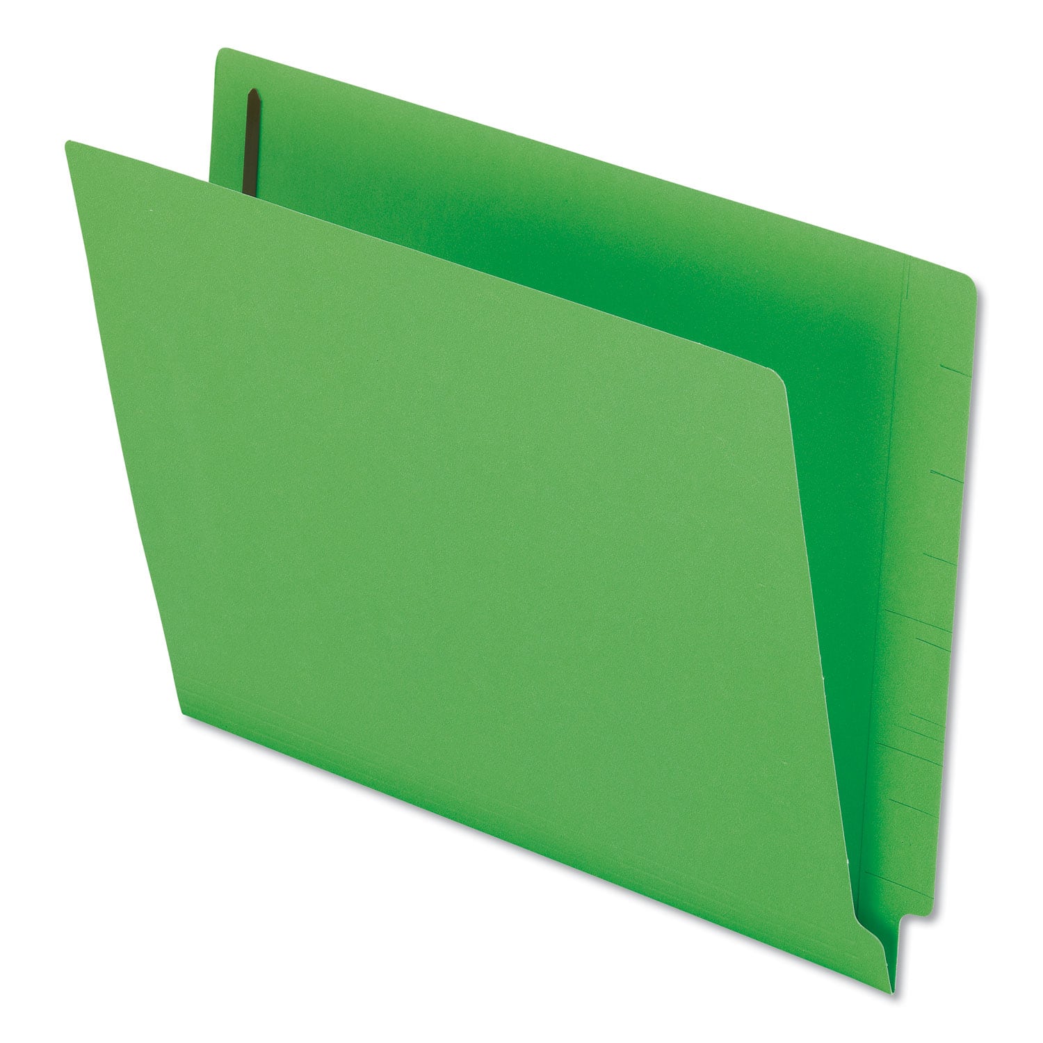 Tops Business Forms - Colored Reinforced End Tab Fastener Folders, 0.75" Expansion, 2 Fasteners, Letter Size, Green Exterior, 50/Box