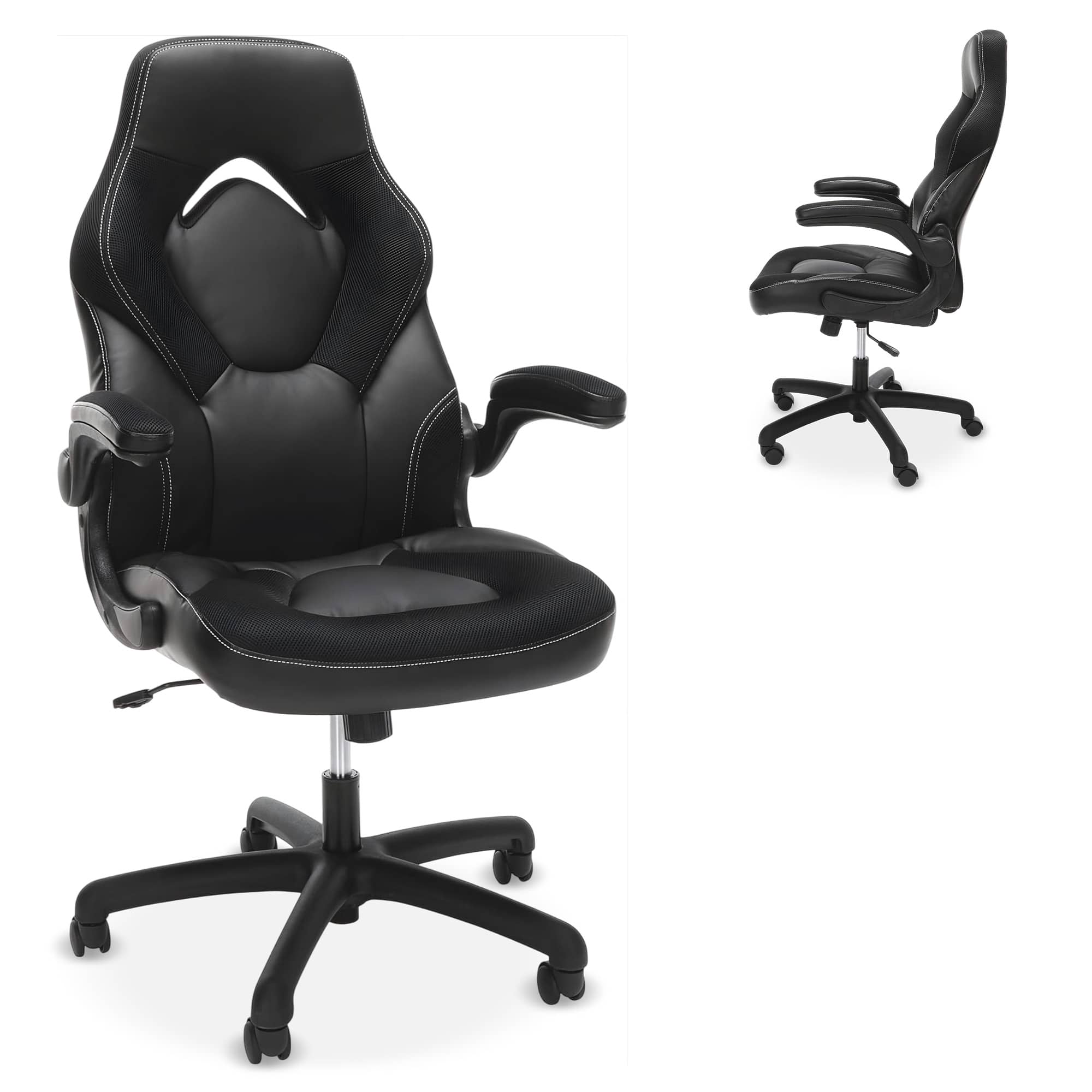 Respawn Products - RESPAWN 3085 - Ergonomic Gaming Chair, High Back Office Chair, Leather Racing Style, Video Game Computer Seat - Black