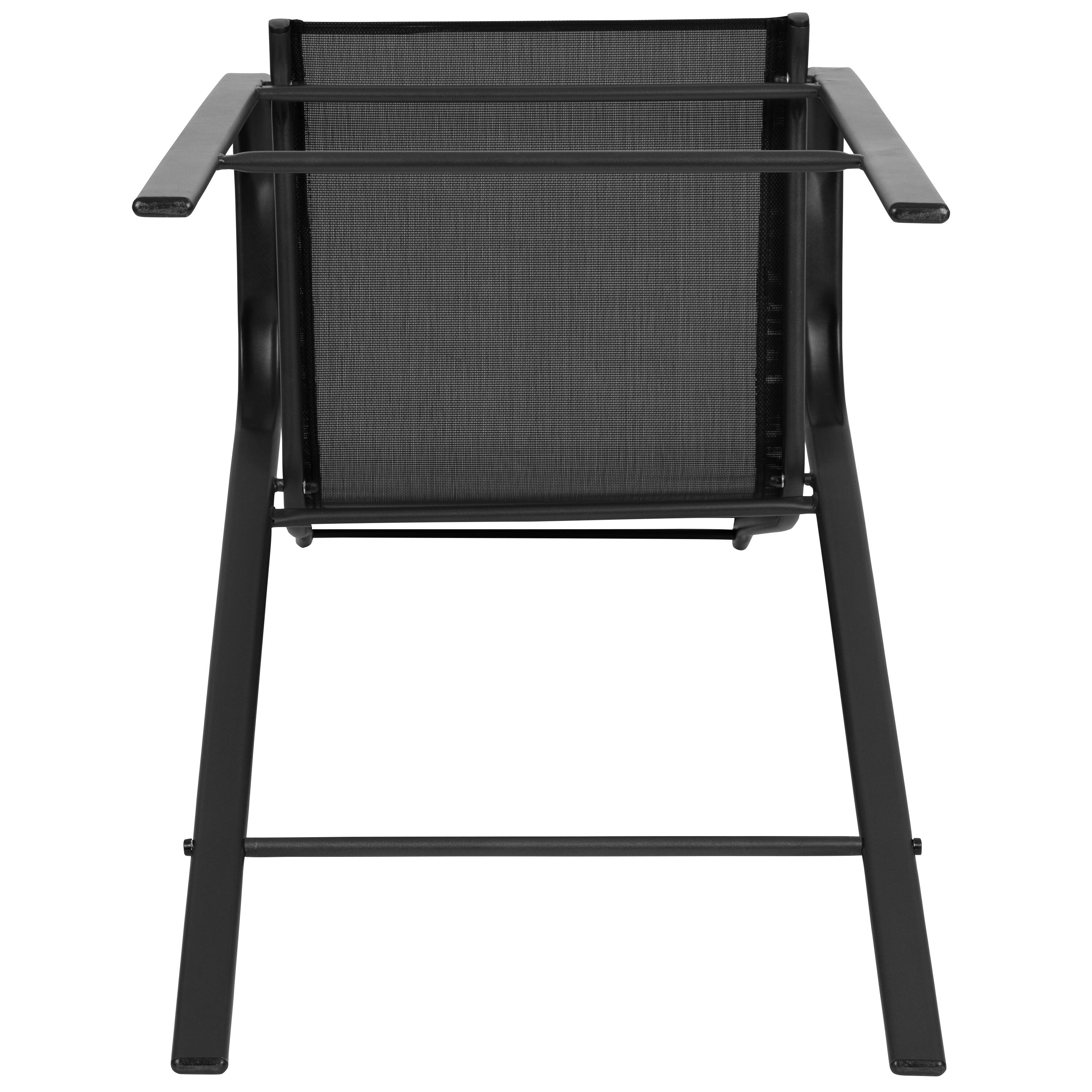 Alt View 10. Emma + Oliver - 2 Pack Outdoor Barstools with Flex Comfort Material-Patio Stool - Black.