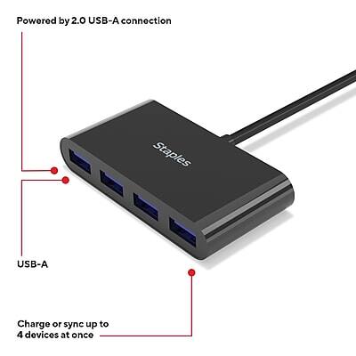 Powered by 2.0 USB-A connection

USB-A

Charge or sync up to 4 devices at once