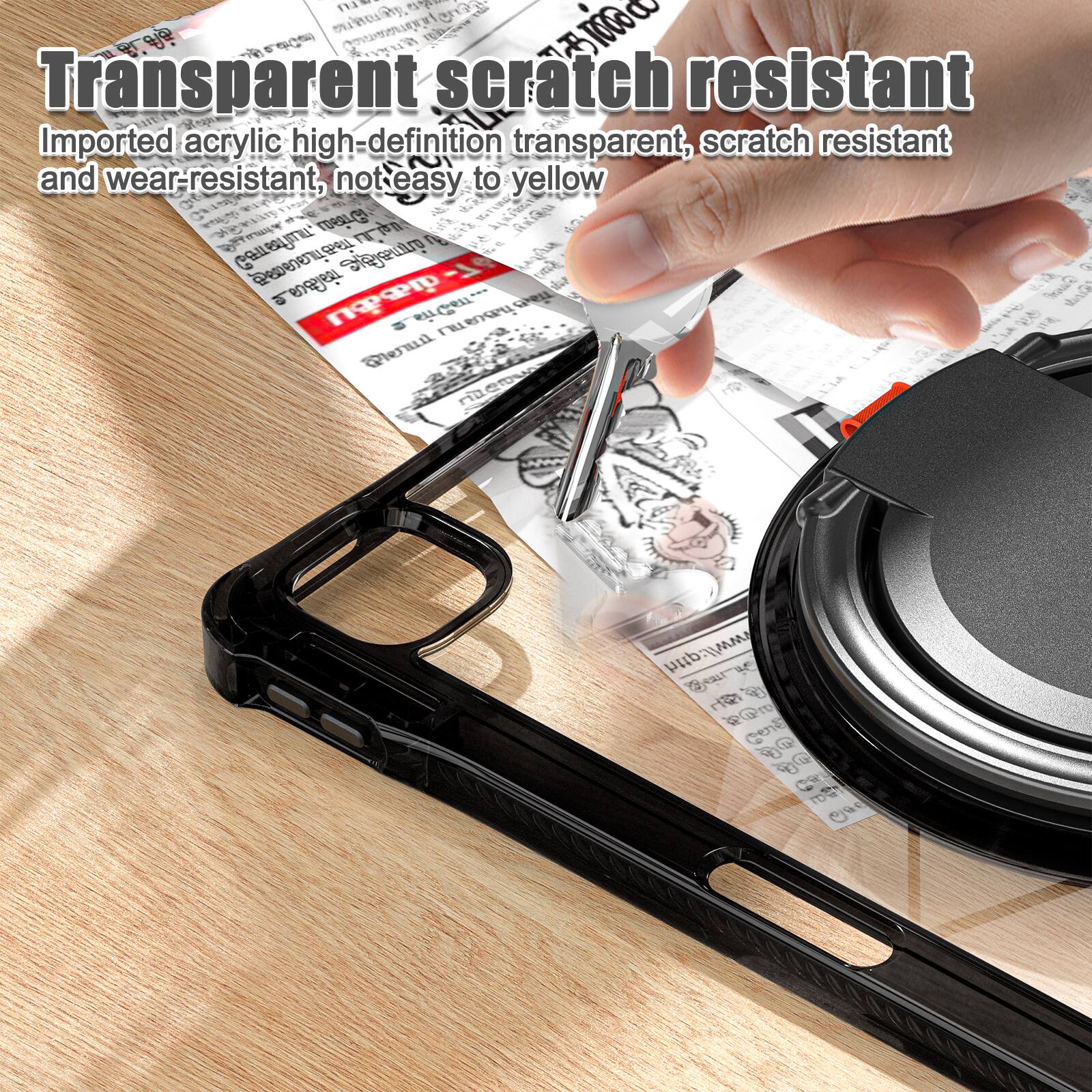 Transparent scratch resistant  
Imported acrylic high-definition transparent, scratch resistant and wear-resistant, not easy to yellow
