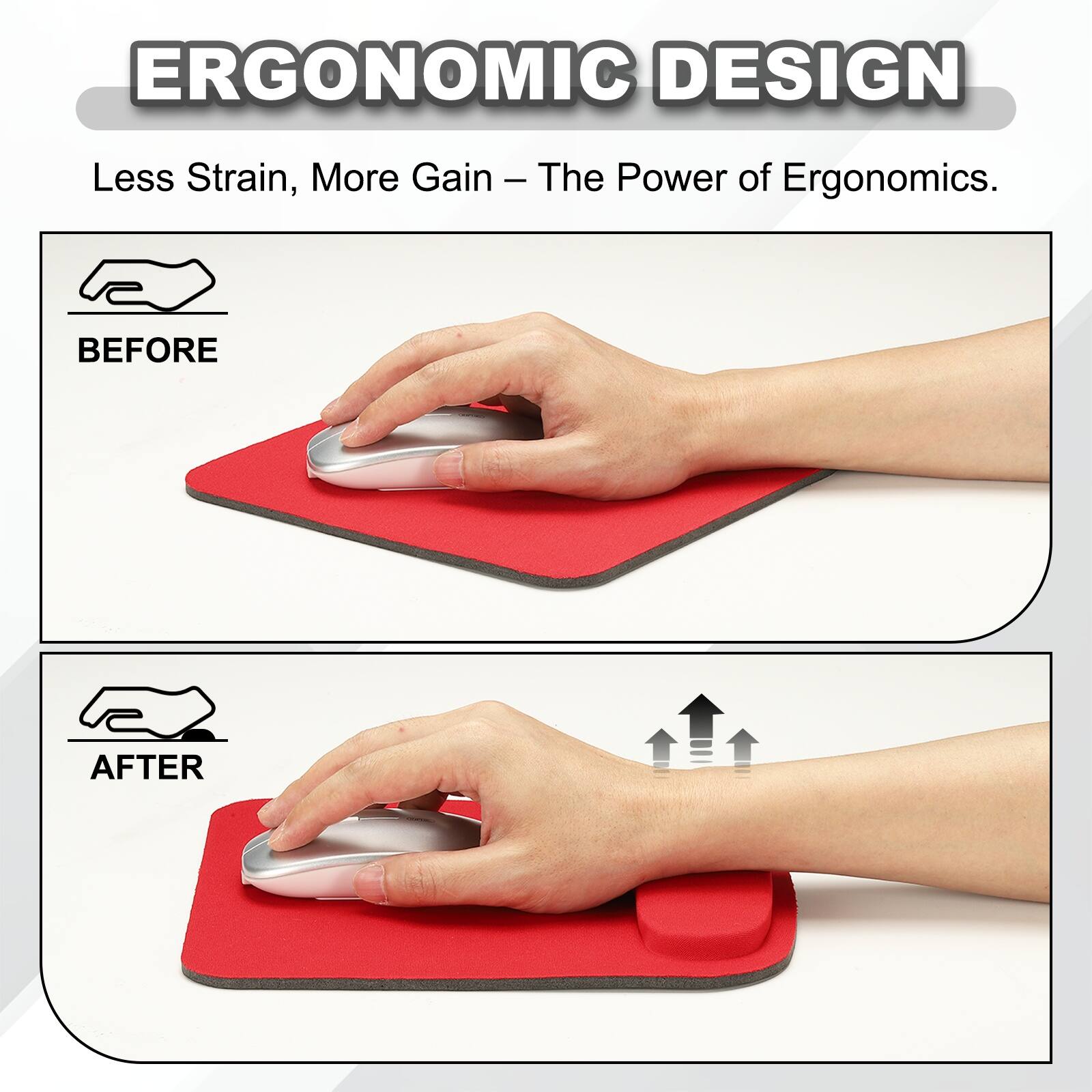 ERGONOMIC DESIGN  
Less Strain, More Gain – The Power of Ergonomics.  

BEFORE  
AFTER