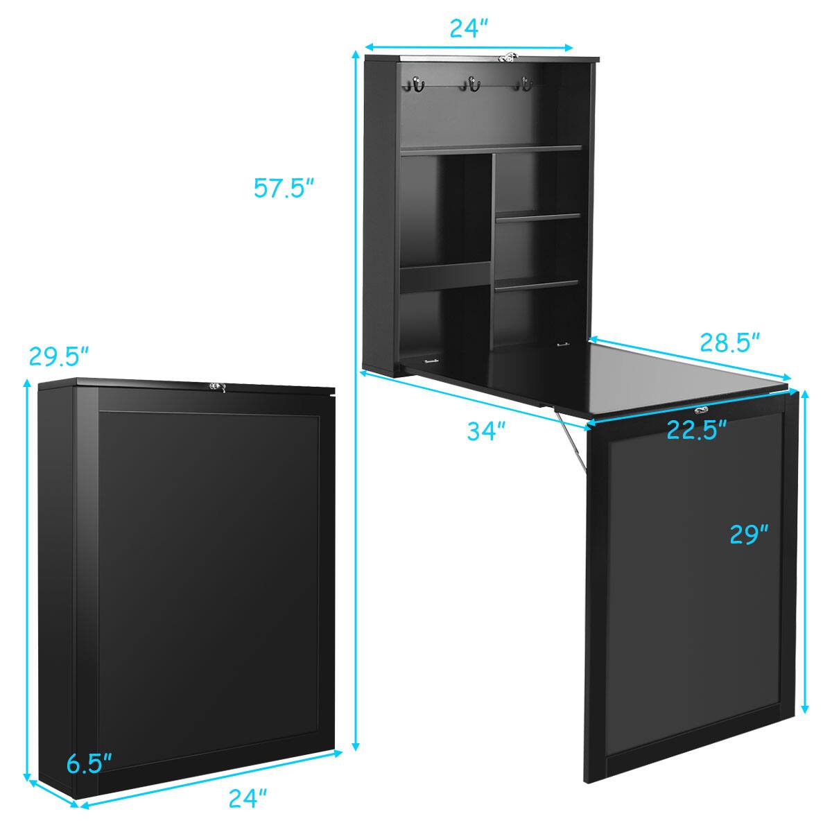 24", 24", 28.5", 34", 22.5", 29", 57.5", 29.5", 6.5"