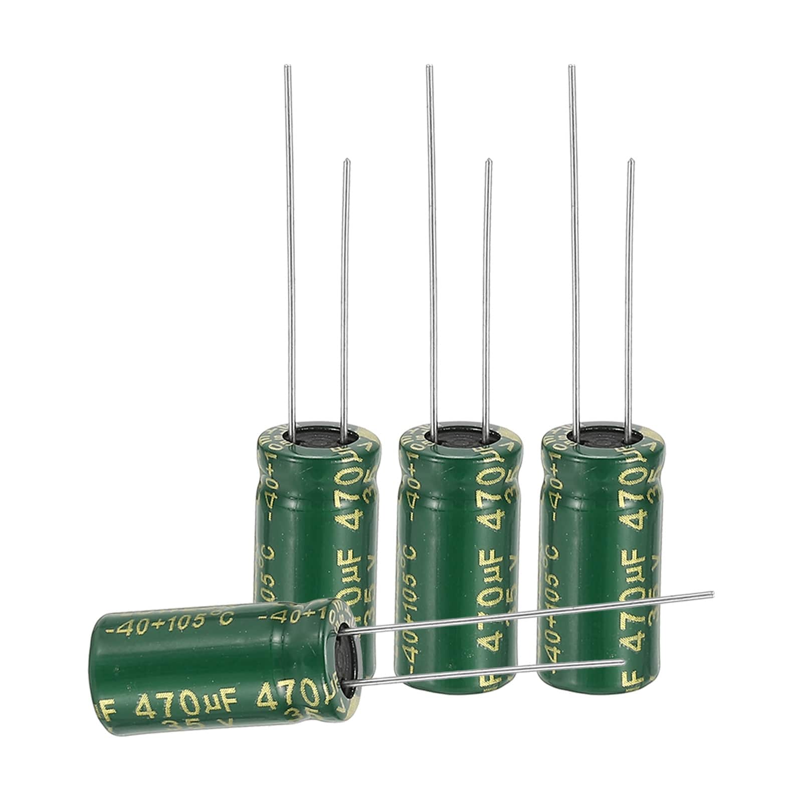 Unique Bargains - 470uF 35V 8x16mm Electrolytic Capacitor, High Frequency, Low Impedance, Radial Leads, 24pcs - Green price history on PriceWatchPro