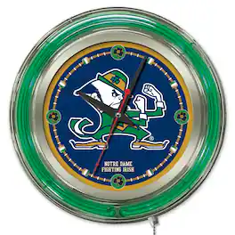 Holland Bar Stool Co. - Notre Dame Fighting Irish 15" Team Logo Neon Clock - Multicolor