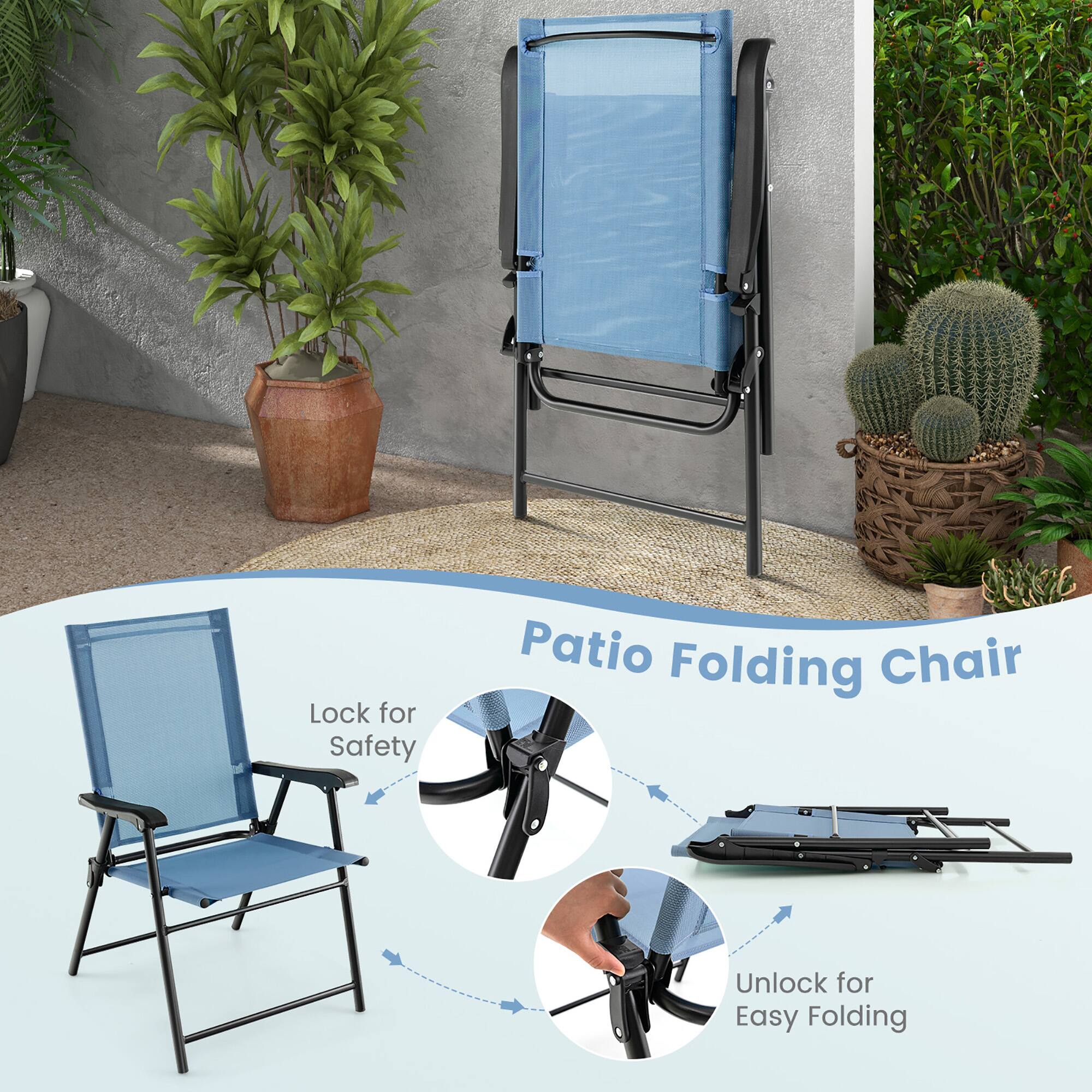 Patio Folding Chair
Lock for Safety
Unlock for Easy Folding