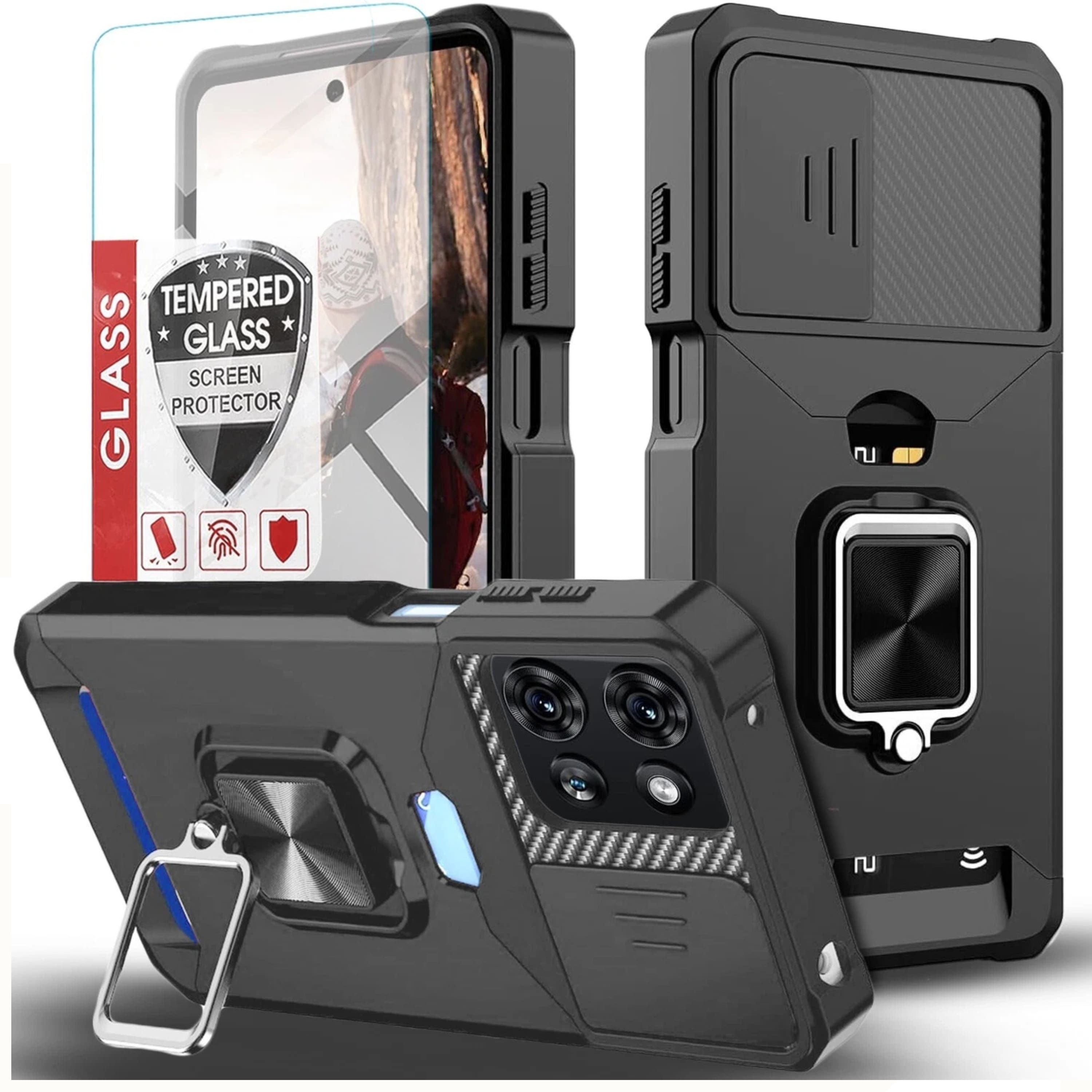 Kitcheniva - Motorola Moto G 2025 Protective Phone Cover Only And Tempered Glass Guard - Black