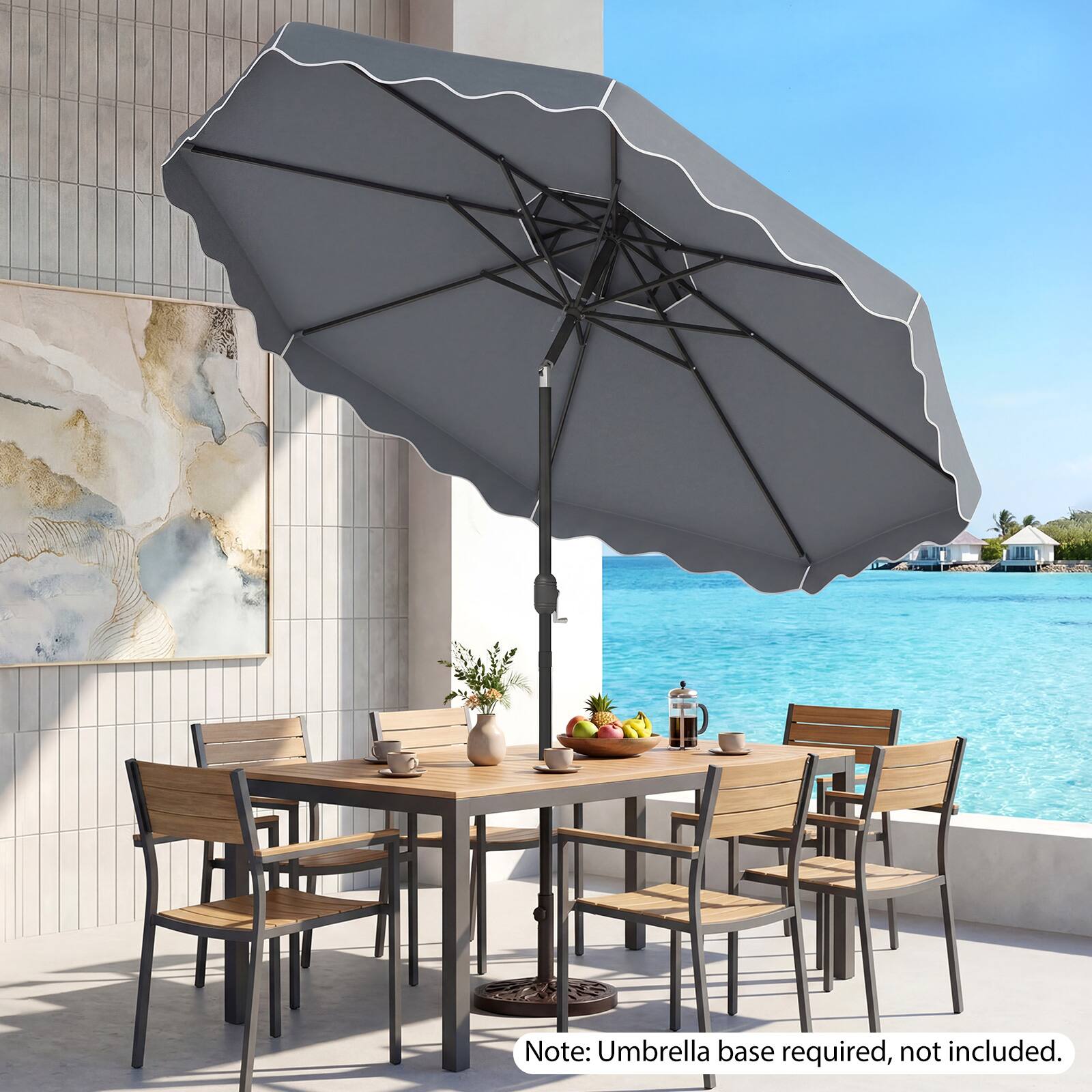 Note: Umbrella base required, not included.