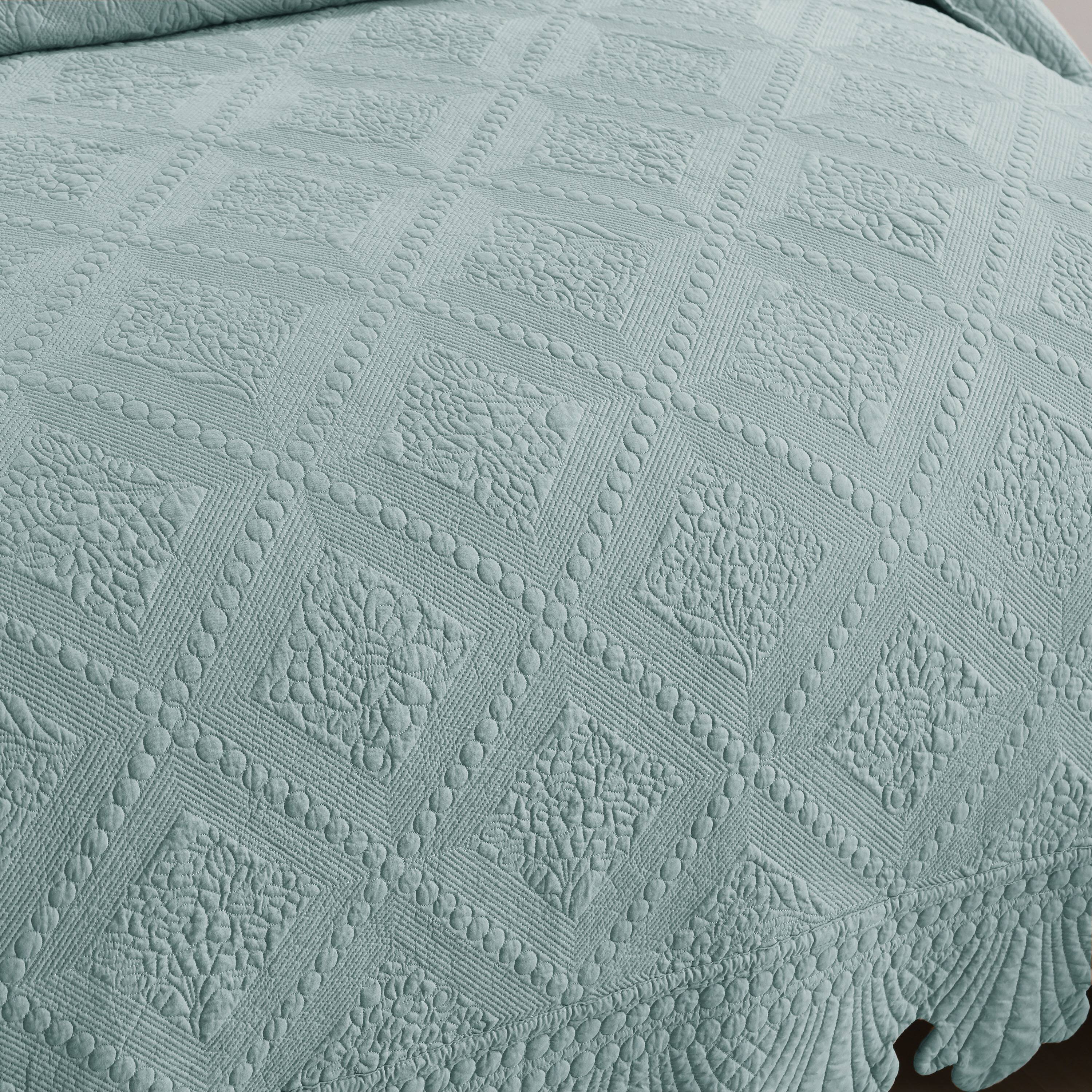 Alt View 1. MarCielo - Marcielo 3 Piece 100% Cotton Oversized Bedspread Lightweight Quilt Bedspread Set - Aqua Green.