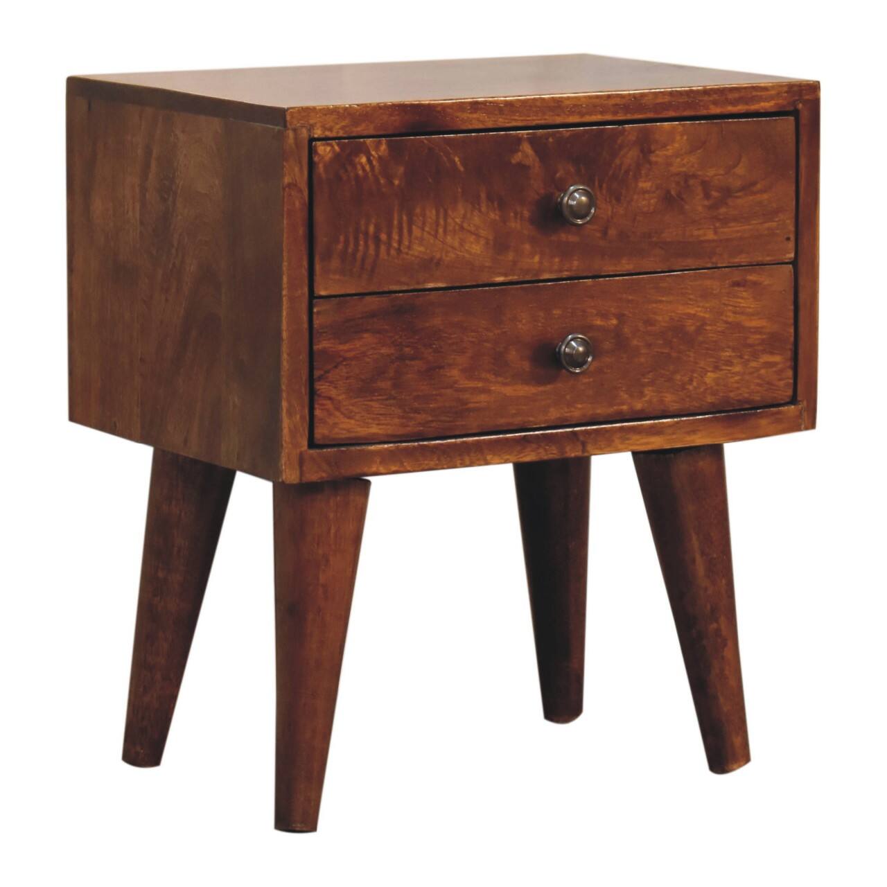 Left. Artisan Furniture - Artisan Furniture Solid Wood Mini Chestnut Modern nightstand - Chestnut.