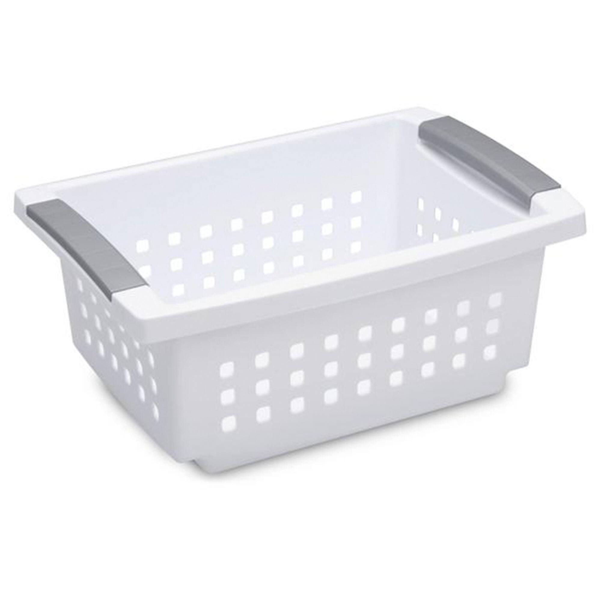Alt View 7. Sterilite - Sterilite 16608008 Small Stacking Basket with Titanium Accents, White (16 Pack).