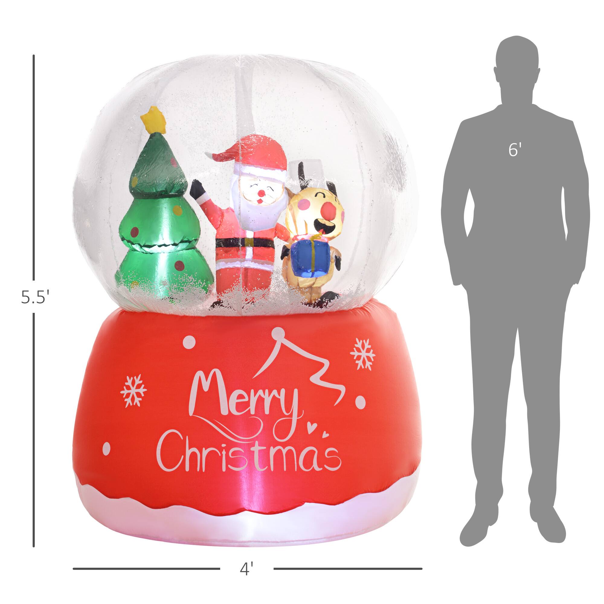 The text on the image is:

- "6' 5.5' Merry Christmas 4'"

Corrected and grouped:

- "6' 5.5" Merry Christmas 4'"

This indicates the dimensions of the inflatable Christmas decoration.