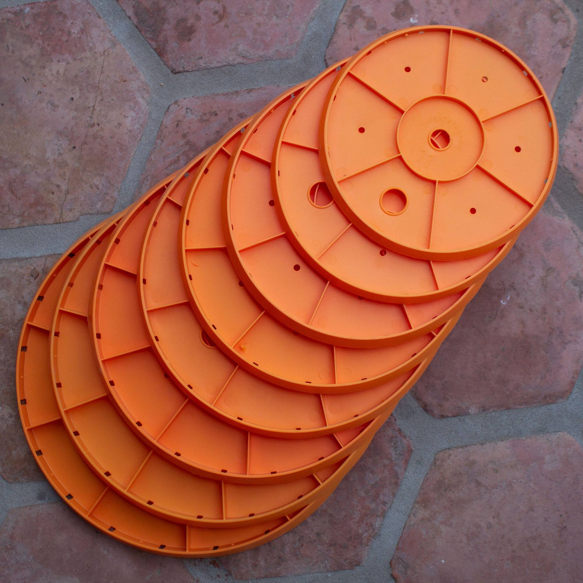 Alt View 3. Bloem - Orange 12" - Ups-A-Daisy Round Planter Insert.