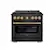 Front. ZLINE - ZLINE Autograph 36 in. 5.2 cu. ft. Freestanding Paramount DuoPro Dual Fuel Range in Black Satin Steel and Bronze Accents - Black Satin Stainless Steel.