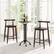Back. Costway - Bar Chair Counter Height Stools Set of 2 with Acacia Wood Frame Supporting Legs - Brown.