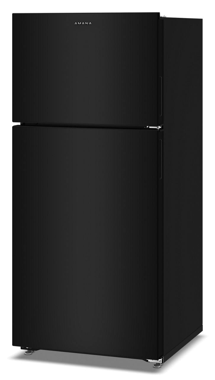 Left. Amana - 14 Cu. Ft. Top-Freezer Refrigerator With A Large Crisper Drawer - Black.