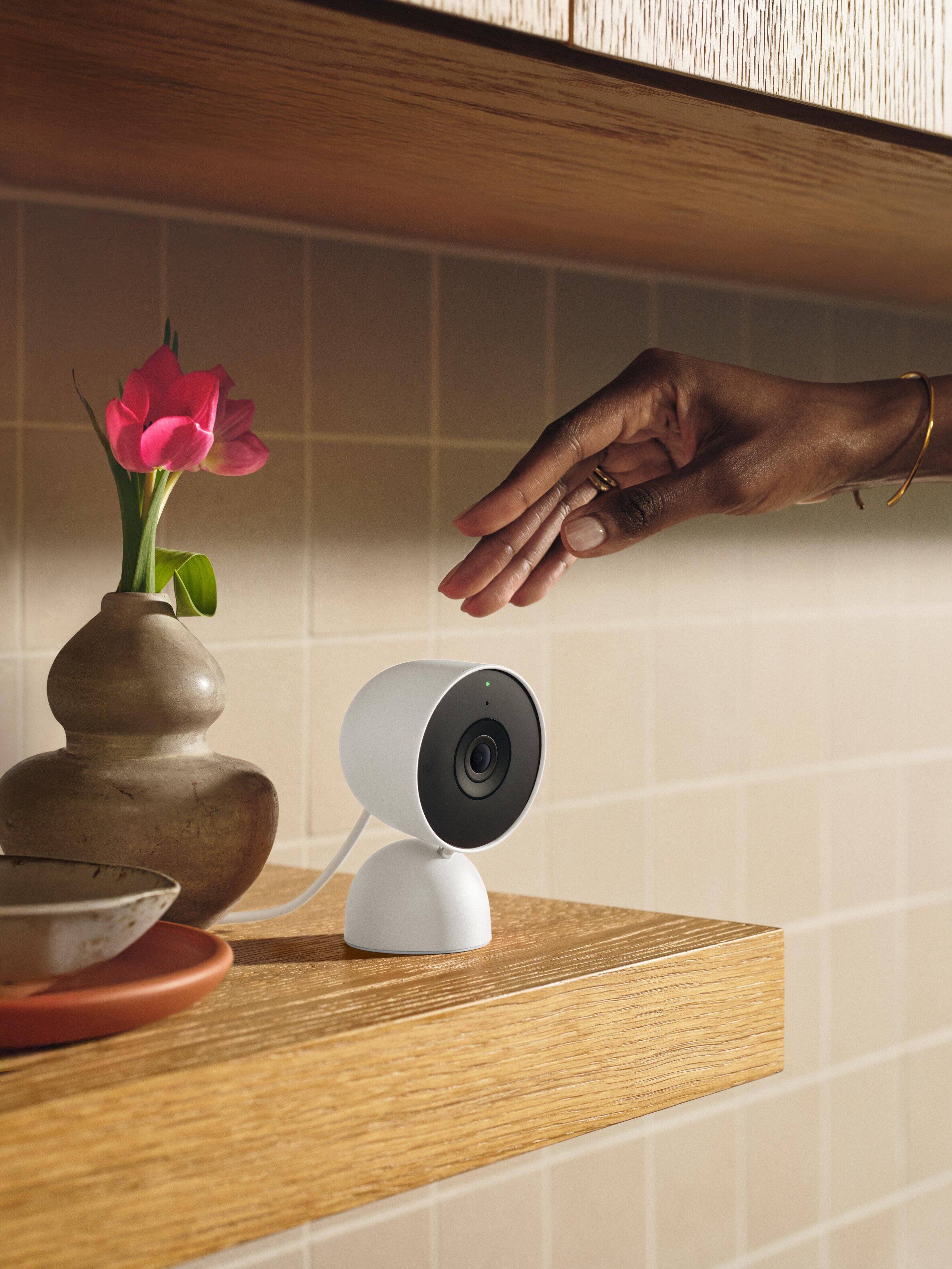 Alt View 19. Google - Nest Cam Indoor (wired, 3rd gen) - Latest Model - 2K Video and Gemini - Snow.