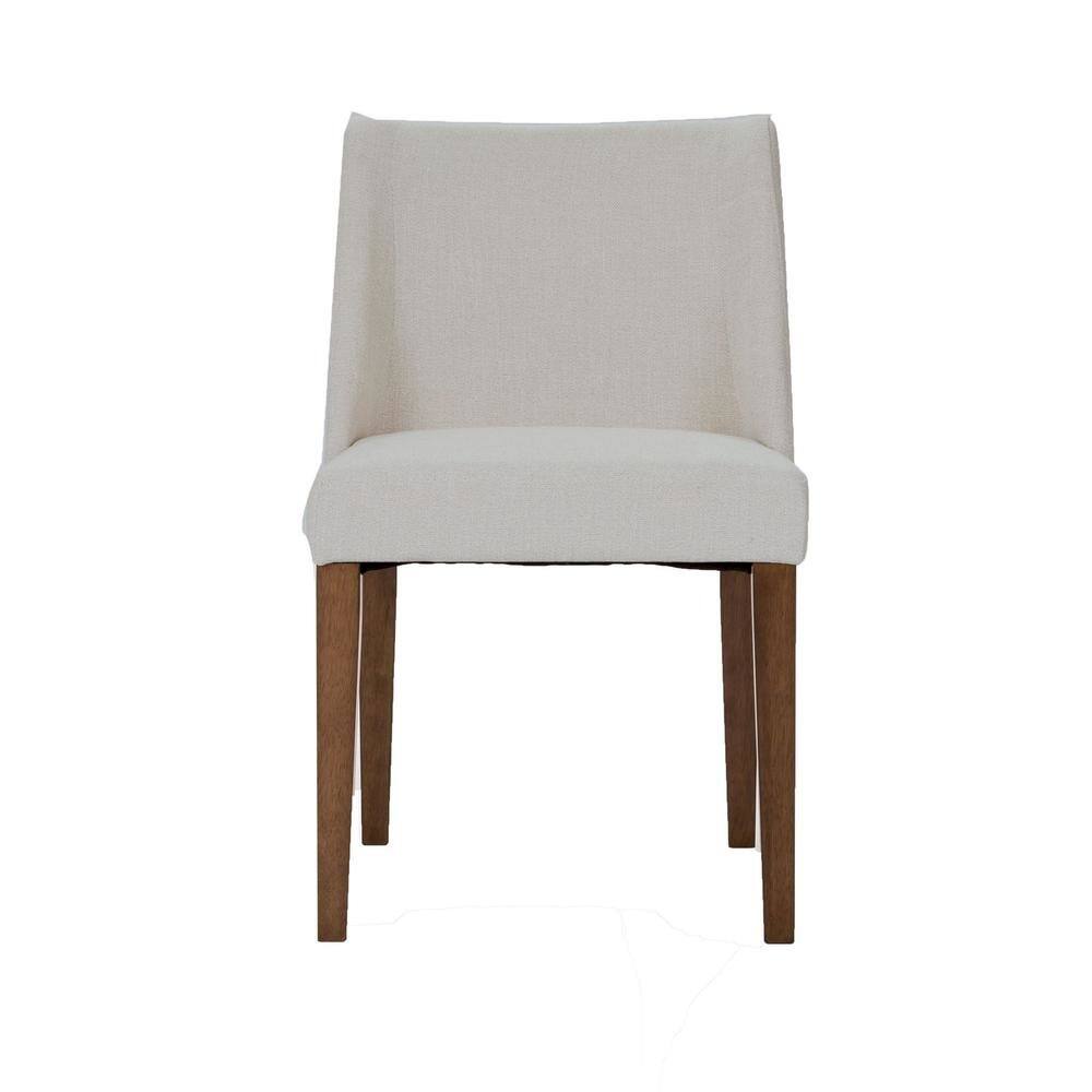 Angle. Starlight Canyon Home - Light Tan Dining Chair – Elegant Upholstered Chair for Kitchens or Dining Rooms - Brown.