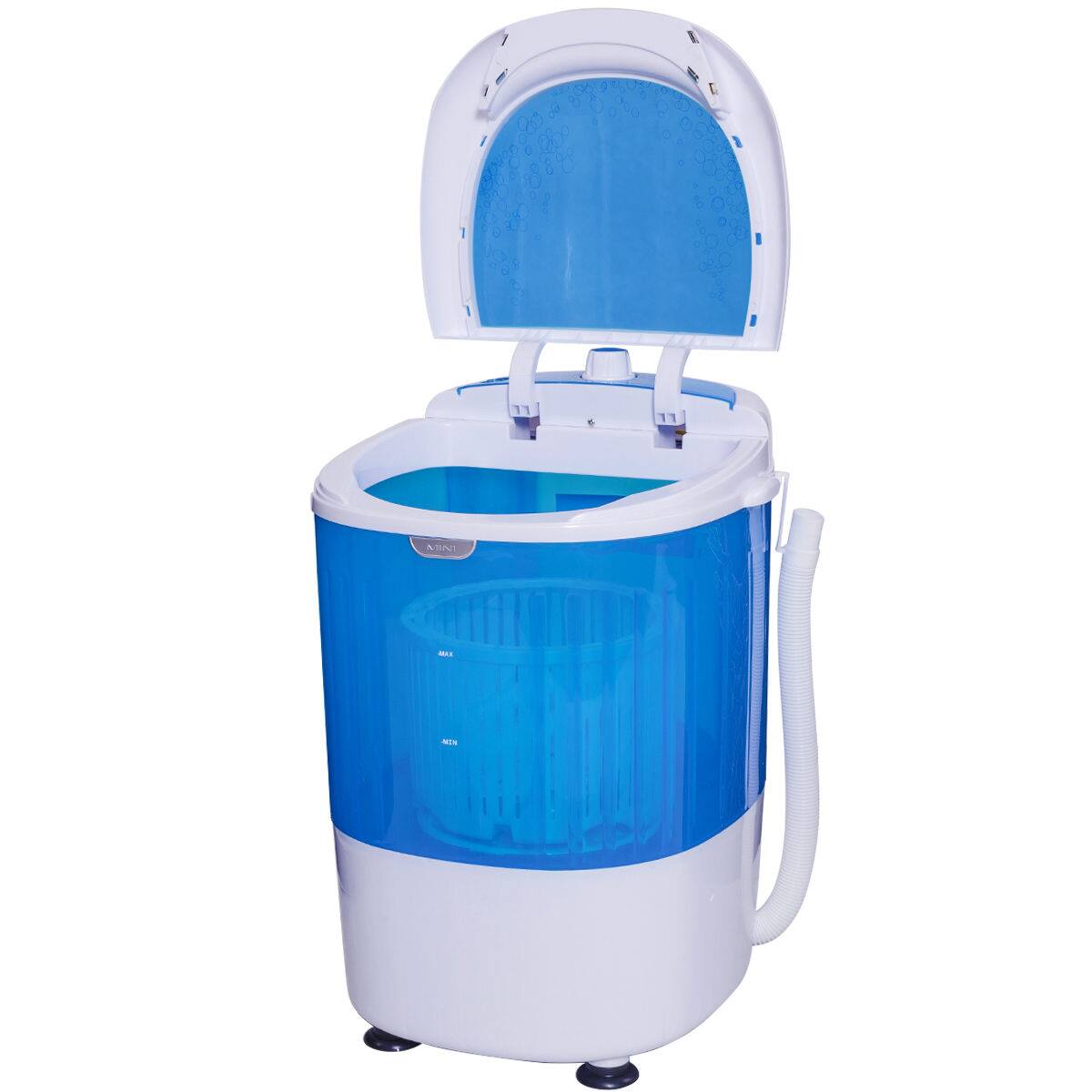Alt View 4. HONGGE - Portable Compact Washing Machine with Single Tub and Timer for Small Spaces - Blue.