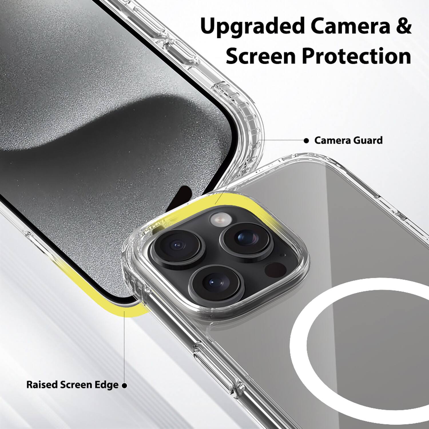 Upgraded Camera & Screen Protection

- Camera Guard
- Raised Screen Edge