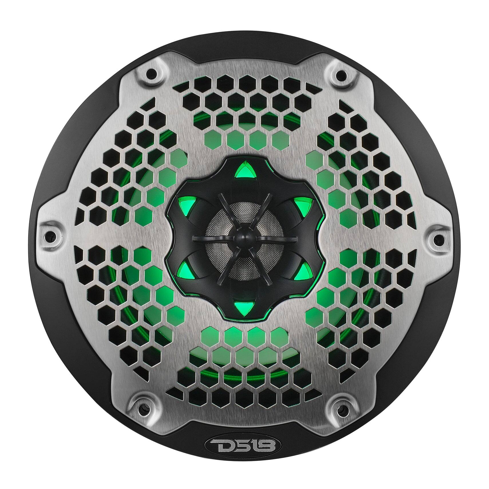 Alt View 3. DS18 Audio - NXL 6.5" 2-way Coaxial Speaker with RGB LED Lights and Built-in Driver (Pair), 100W RMS 4-Ohm - Black.
