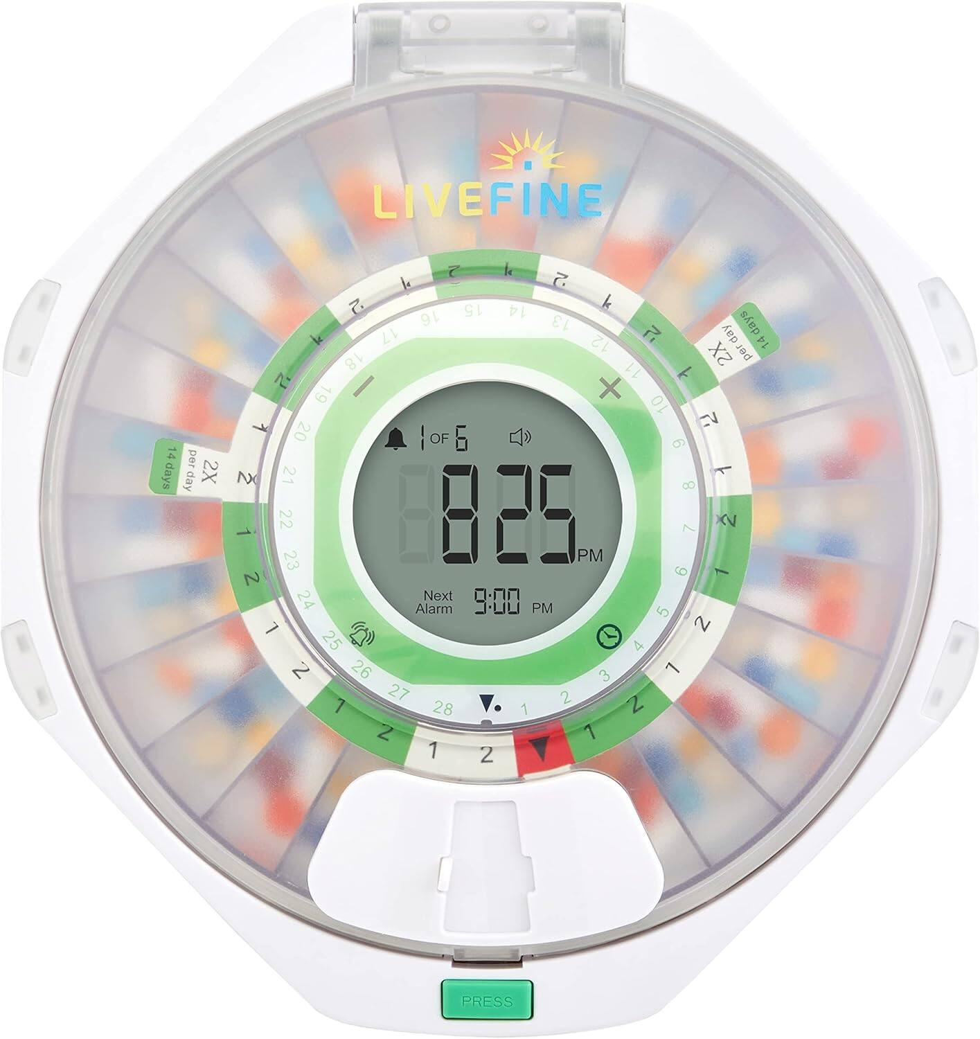 14 per day, day 2X LIVEFINE te i a 5 15 k 16 14 17 13 day days ie 12 perday 14 18 2X aad 11 1 19 X 10 2V 20 F OF 6 9 21 N 0 1 22 23 825 PM 7 XV 9 - 2 24 Next Alarm 3:00 PM 5 7 2 25 A 4 Z 26 3 1 27 2 7 28 1 Z Z 1 1 2 PRESS