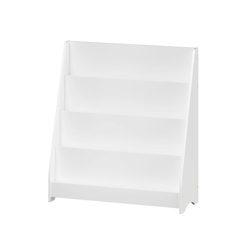Alt View 5. HTUTWOO - 4-Tier Kids Bookshelf, Toddler Book Display Shelf, Stable & Safe Organizer for Bedroom, Playroom & Classroom - White.