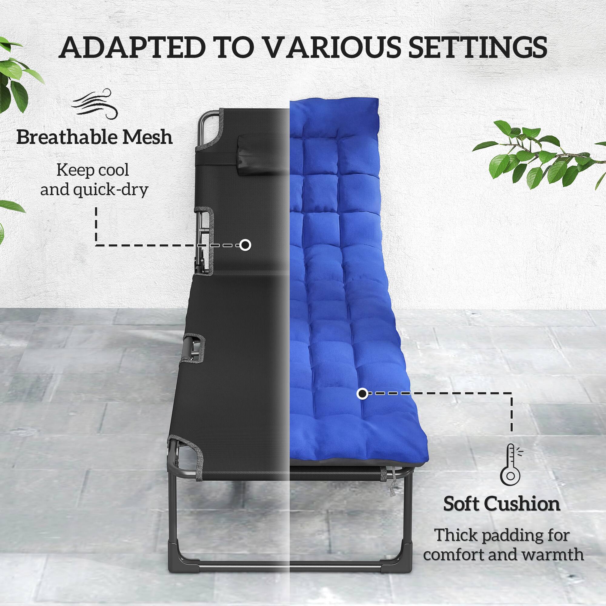 ADAPTED TO VARIOUS SETTINGS

Breathable Mesh  
Keep cool and quick-dry

Soft Cushion  
Thick padding for comfort and warmth