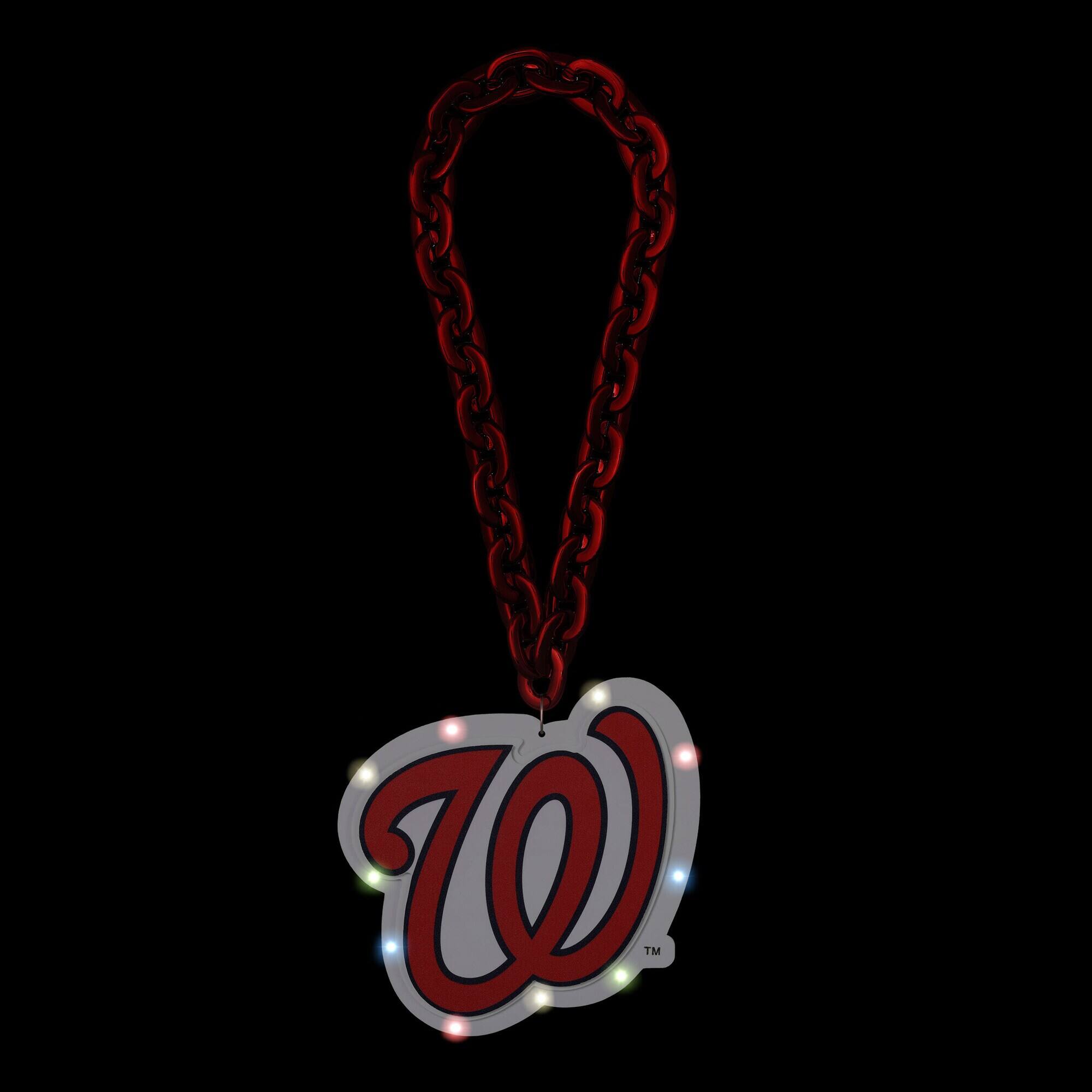 Alt View 1. FOCO - Washington Nationals Light Up Big Logo Fan Chain - Multicolor.
