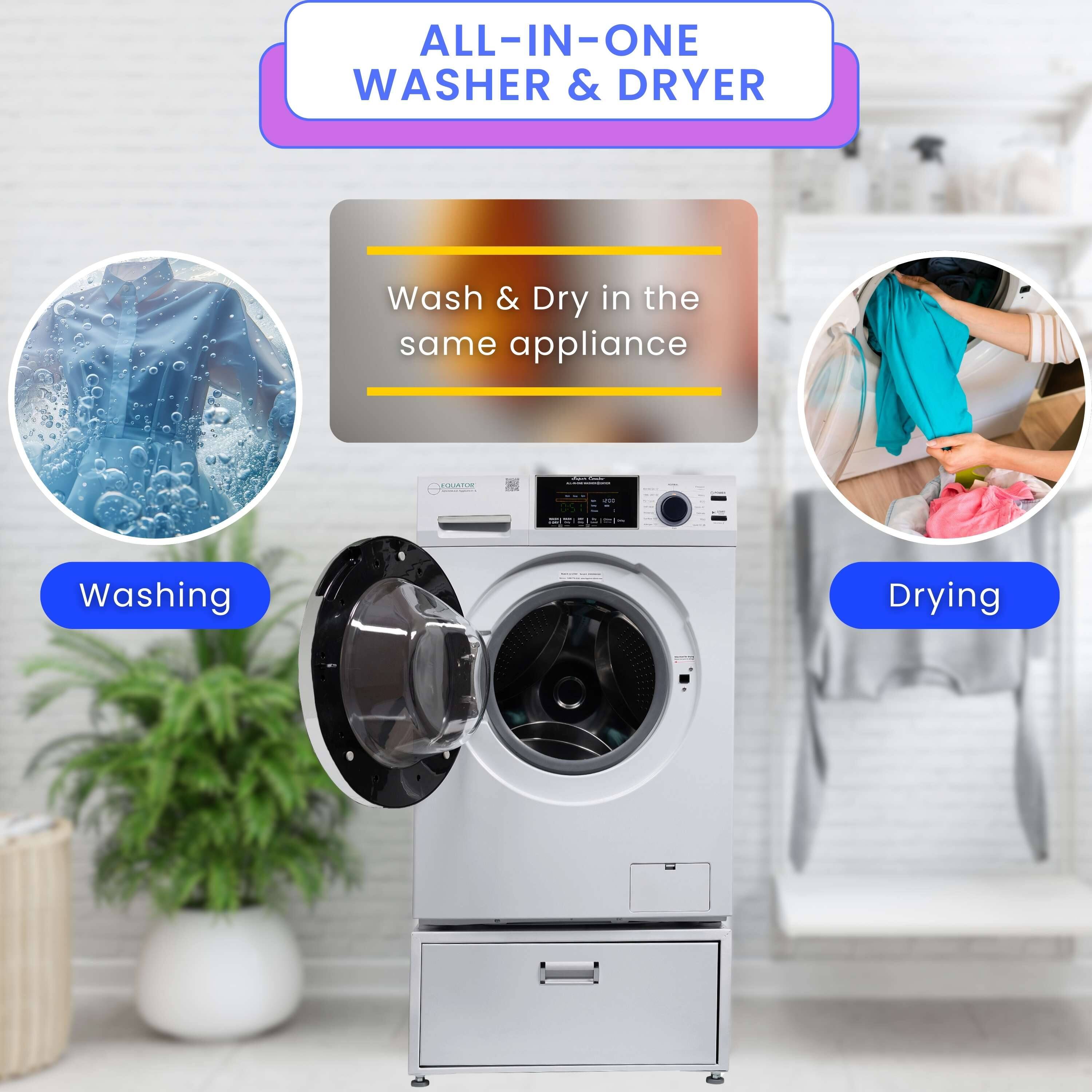 ALL-IN-ONE WASHER & DRYER

Wash & Dry in the same appliance

Washing

Drying