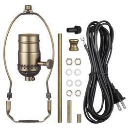VEVOR - Lamp Rewire Kit, E26 Lamp Socket with 12 ft Matching Cord,Antique Bronze Finish,Lamps Making Kit with Essential Hardware