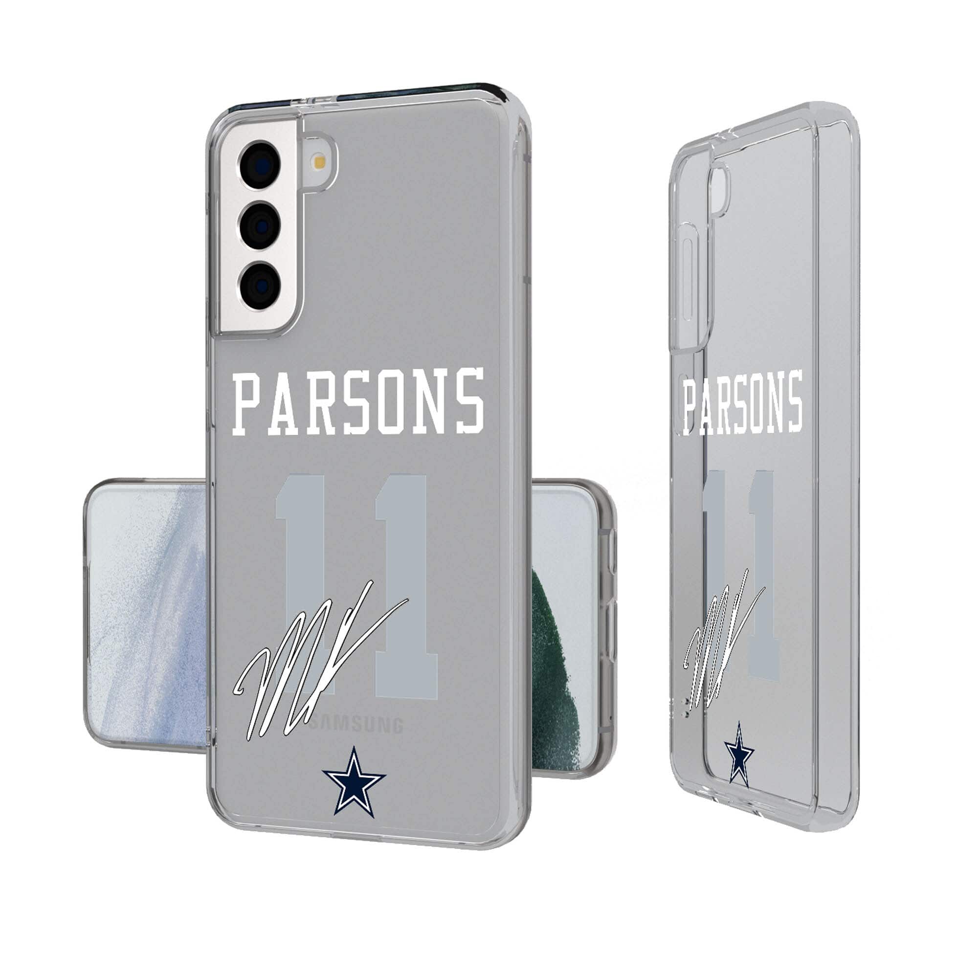 Keyscaper - Micah Parsons Dallas Cowboys Galaxy Clear Case - S22 - Multicolor