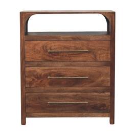 Artisan Furniture - Solid Wood Arc-Line 3 Drawer Chest - Brown