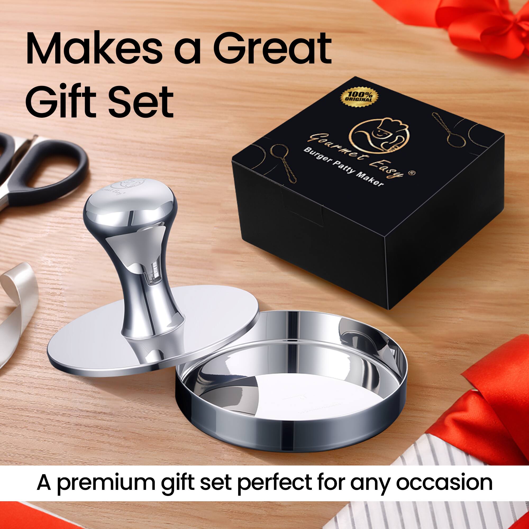 Makes a Great Gift Set

A premium gift set perfect for any occasion

100% Original
Gourmet Easy®
Burger Patty Maker