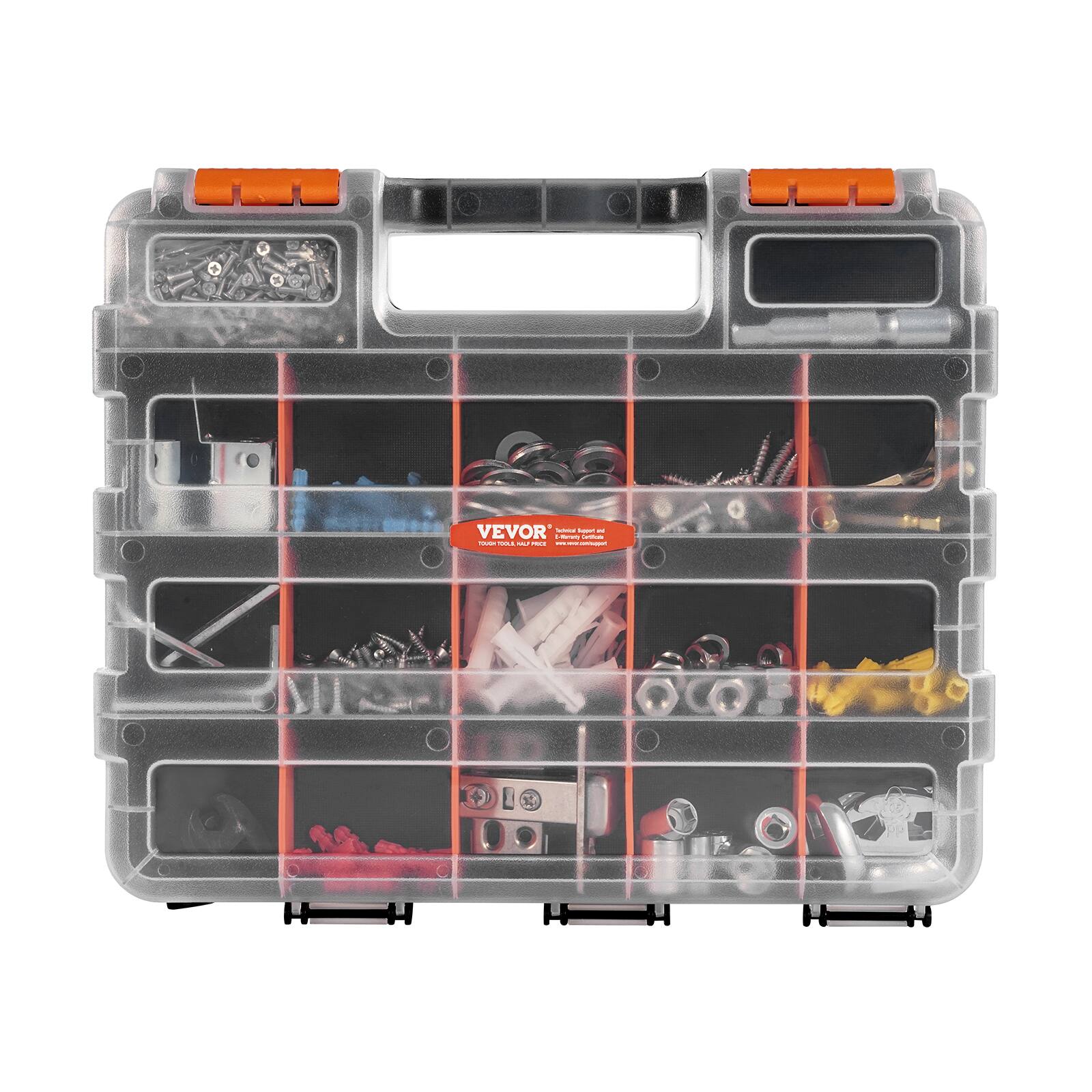 VEVOR Small Parts Organizer, 34 Compartment Double Side Tools