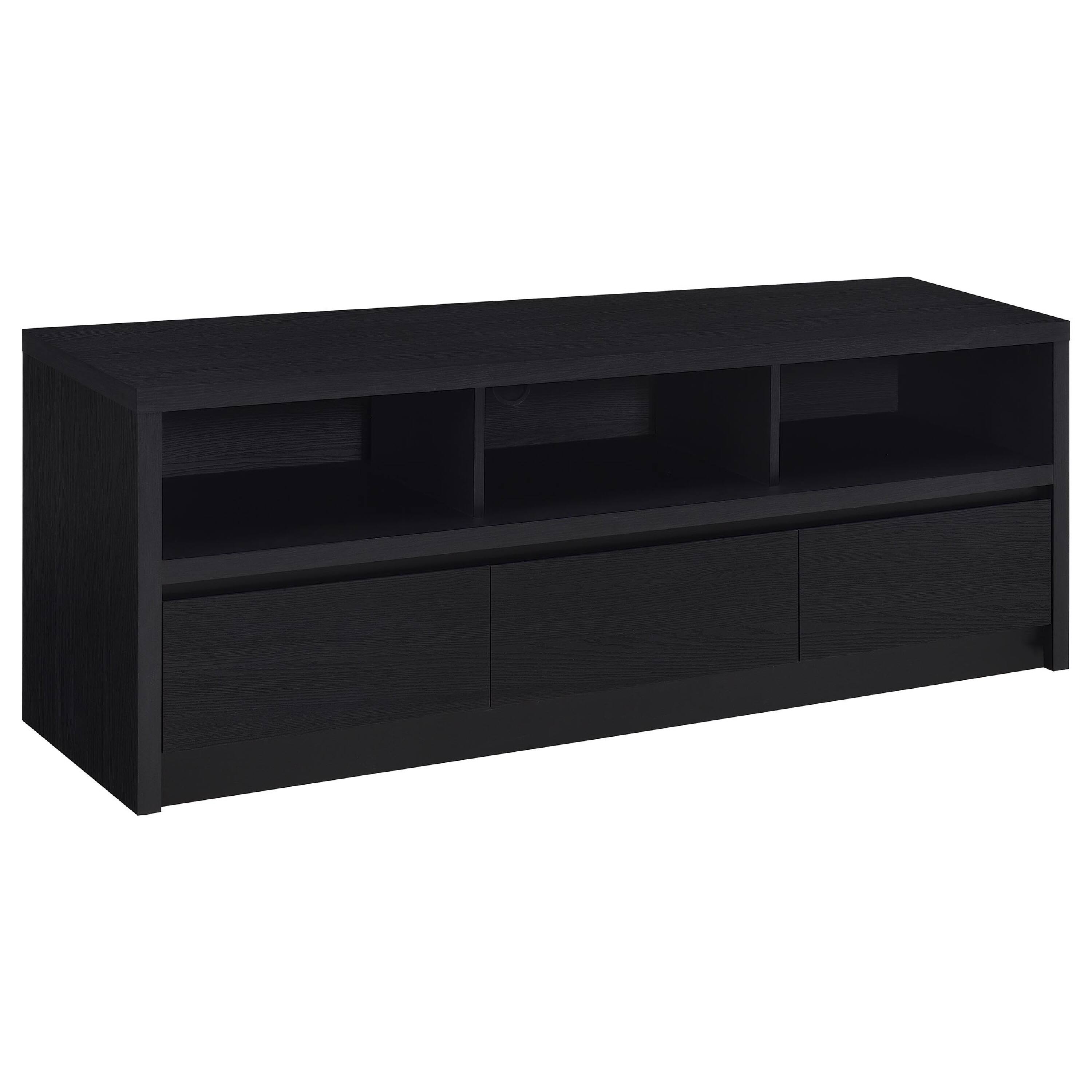 Alt View 1. Manhattan Lane - Rutvy TV Stand Media Console with 3 Drawers, Open Shelves - Black.