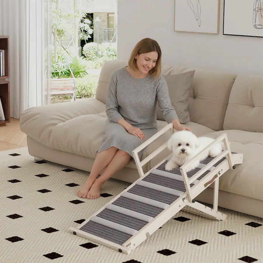 Pet Window Ramp Pawhut Ramp, Folding Pet Ramp, 4 Adjustable Height from 15