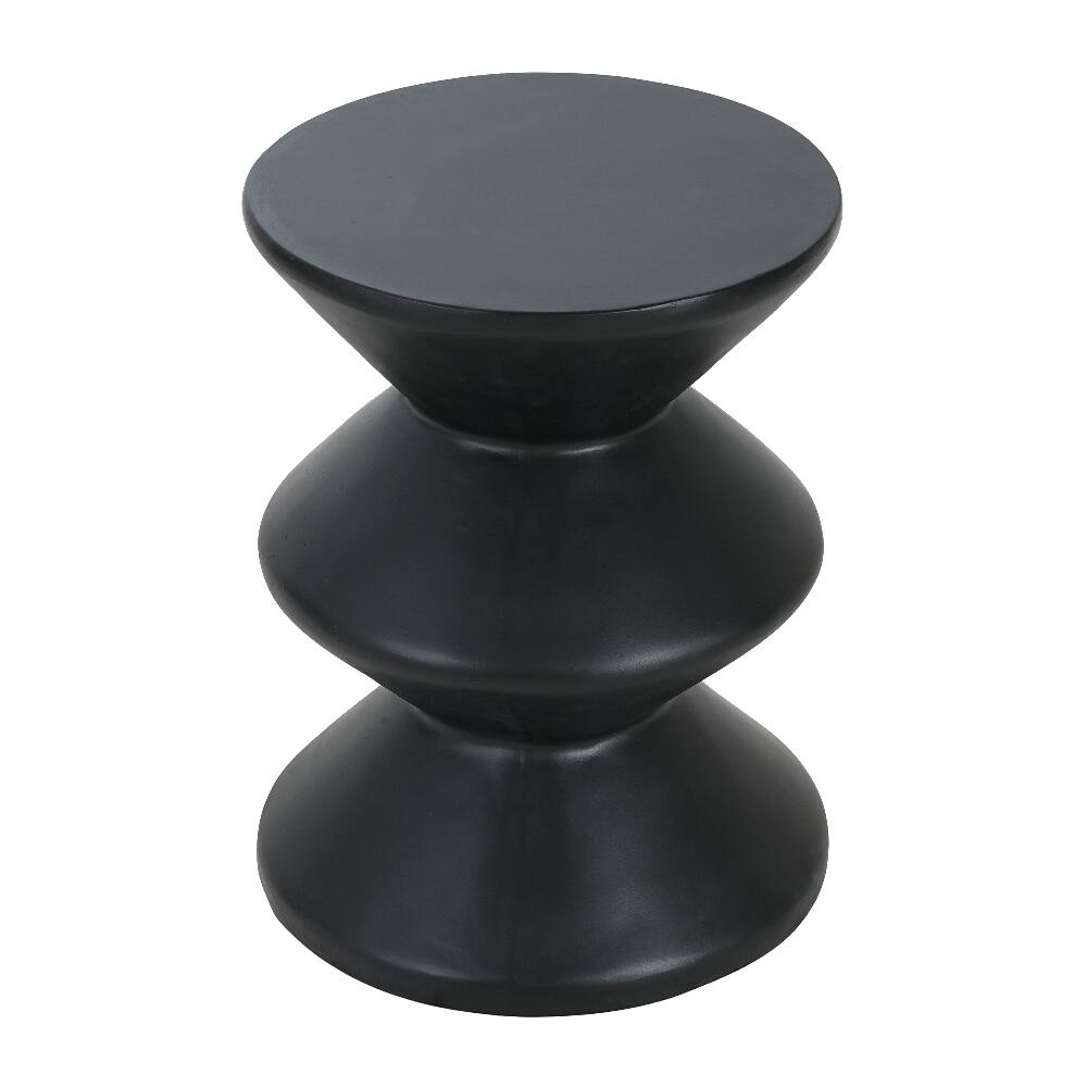 Back. Loheer - Loheer Concrete Side Table Outdoor Modern Black End Table - Black.