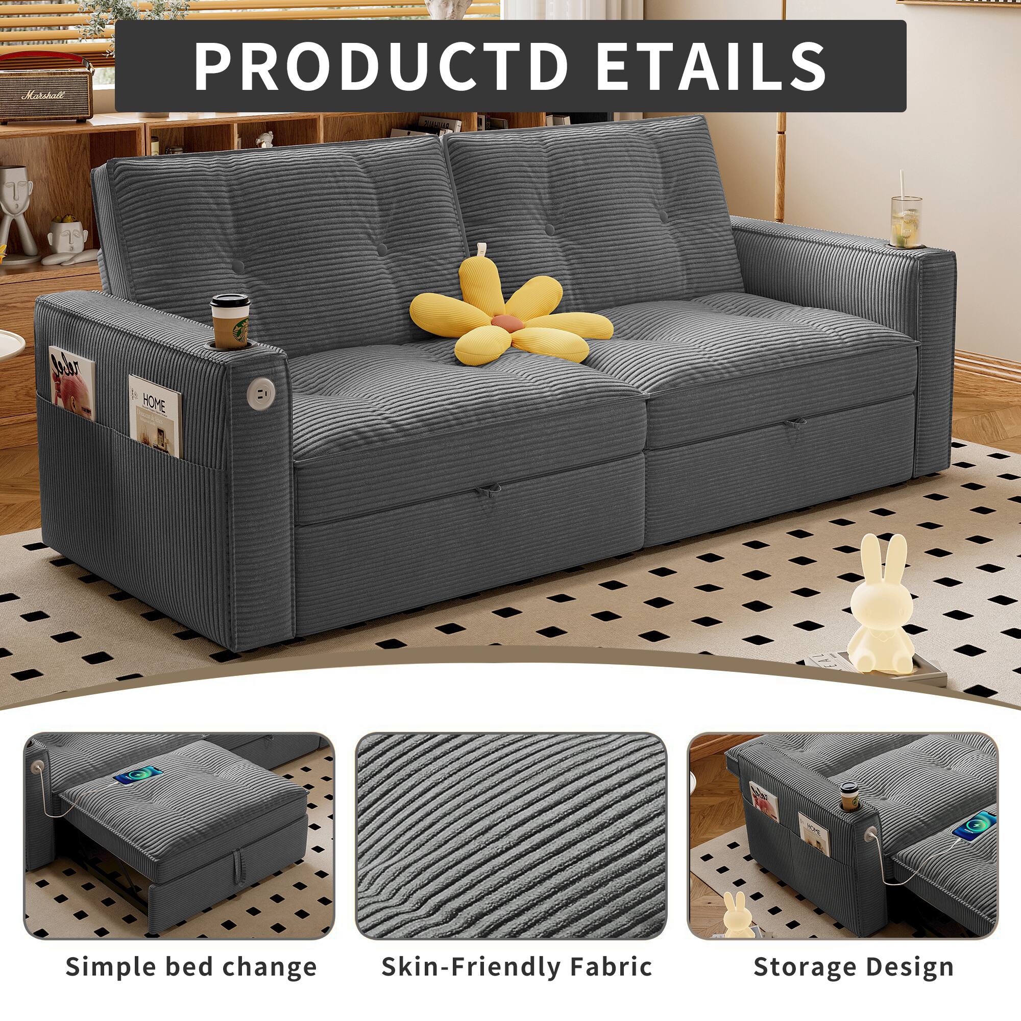 PRODUCT DETAILS

- Simple bed change
- Skin-Friendly Fabric
- Storage Design