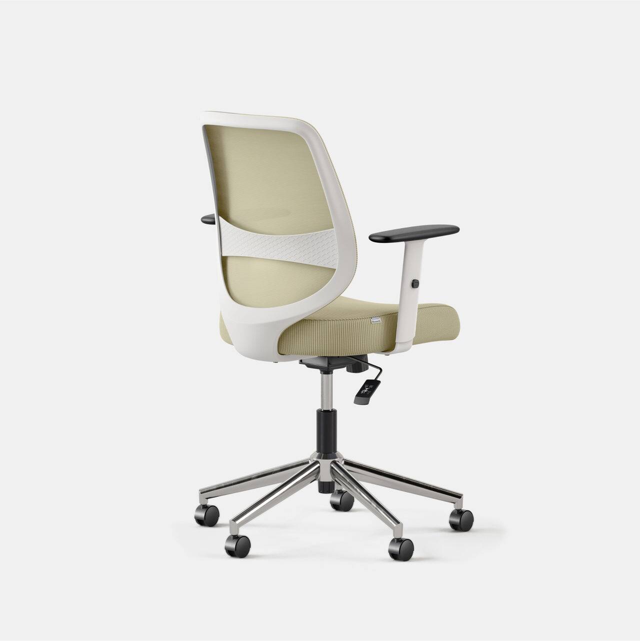 Left. Branch Furniture - Daily Chair – Office Chair with Swivel, Lumbar Support, Adjustable Arms, Sustainable & Comfortable Seating - Linden Green.