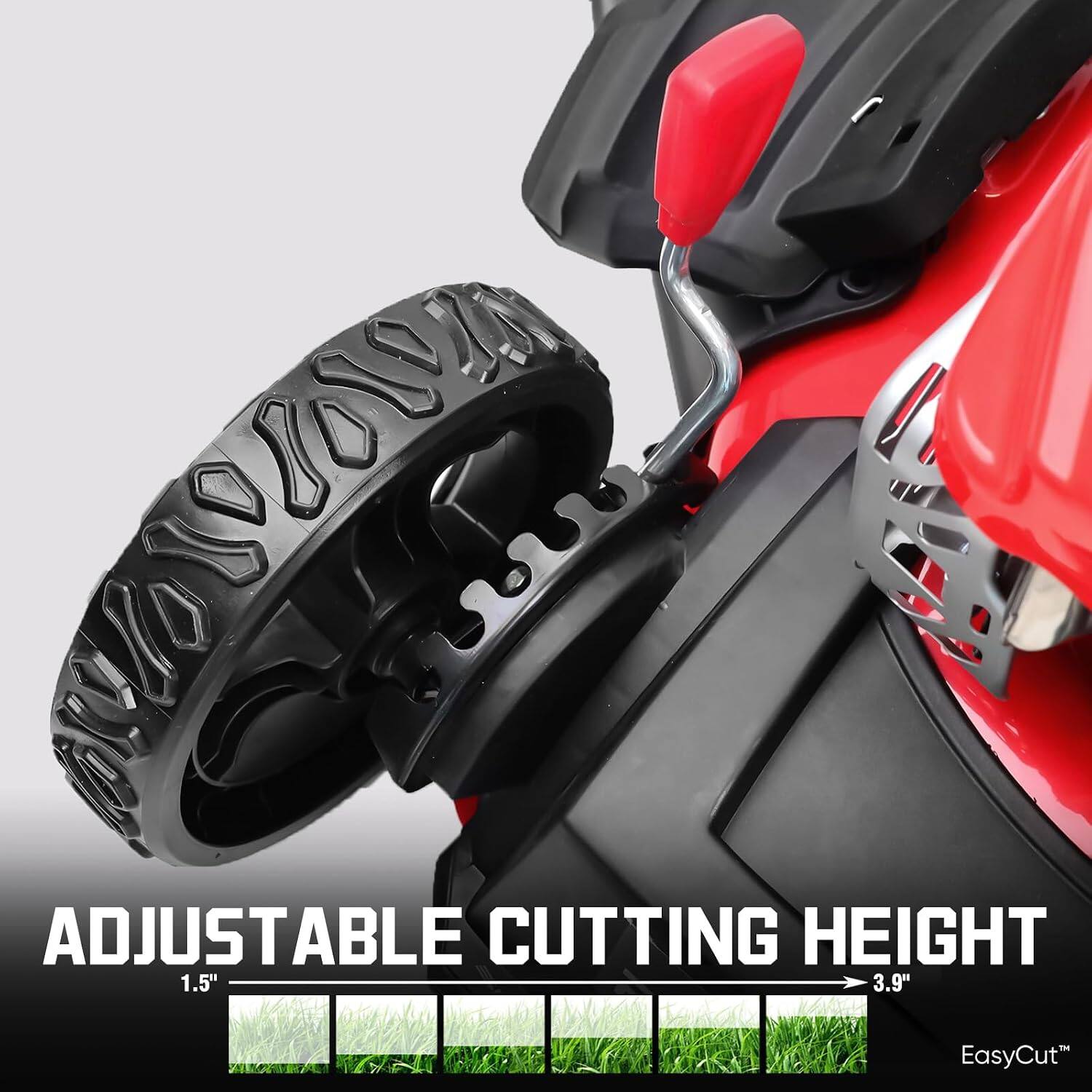ADJUSTABLE CUTTING HEIGHT  
1.5" - 3.9"  
EasyCut™