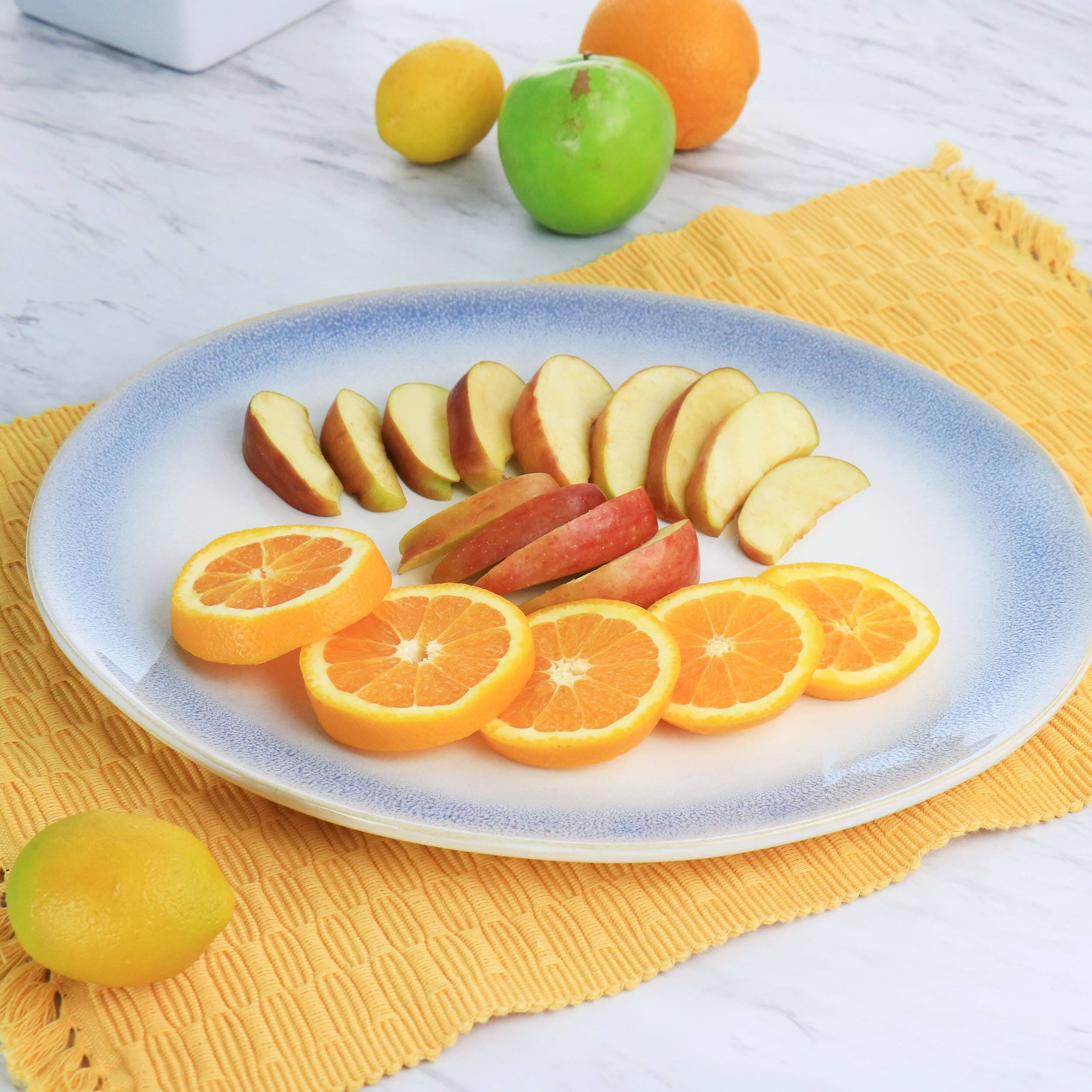 Alt View 4. Martha Stewart - Martha Stewart Perry Street 13.6in Oval Stoneware Serving Platter in Blue - Blue.