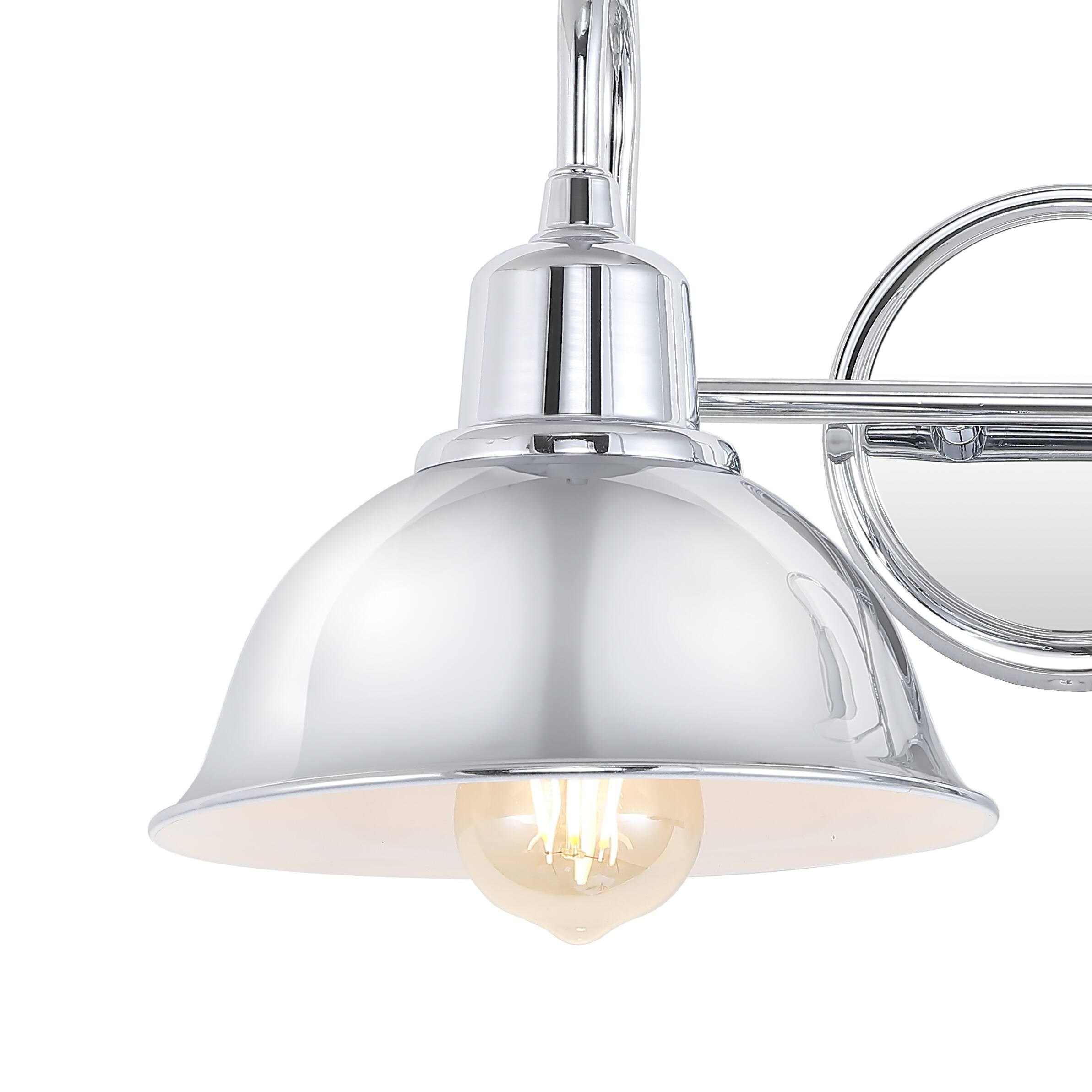Alt View 4. Jonathan Y - Frisco 17.25" 2-Light Farmhouse Industrial Iron LED Vanity, Chrome - Chrome.