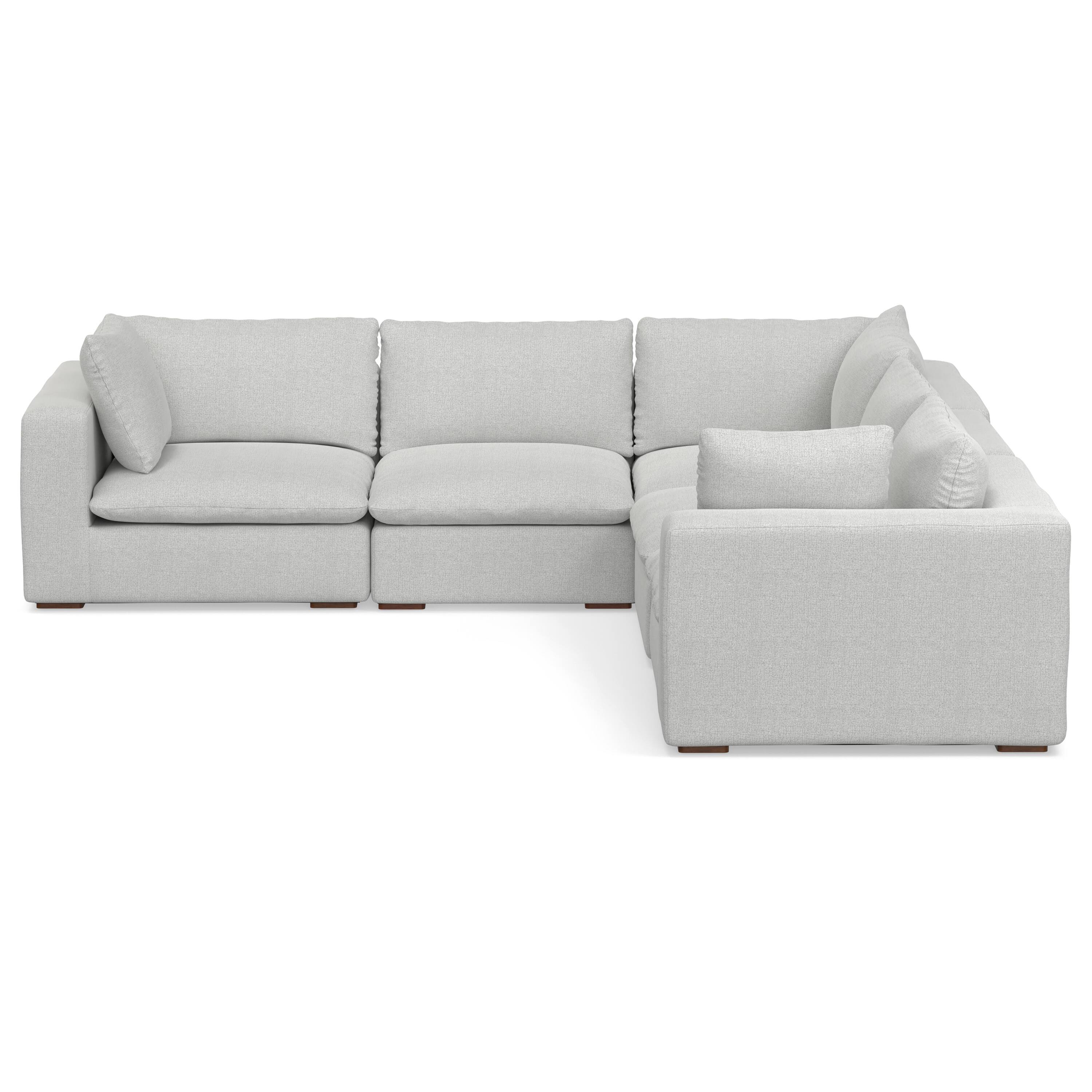 Alt View 2. Simpli Home - Jasmine Corner Sectional Modular Sofa in Performance Fabric - Cloud Grey.