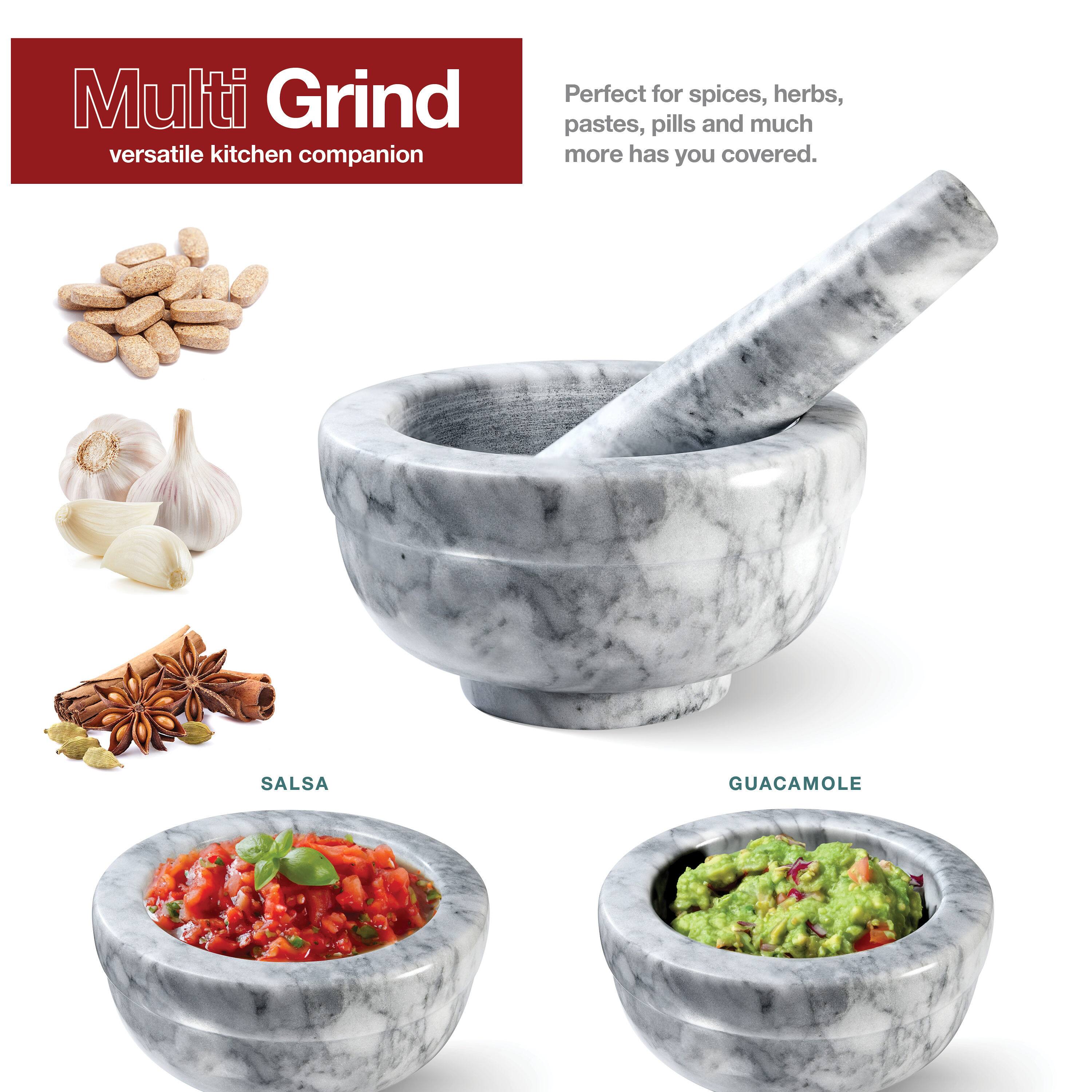 Multi Grind  
versatile kitchen companion  

Perfect for spices, herbs, pastes, pills and much more has you covered.  

SALSA  
GUACAMOLE