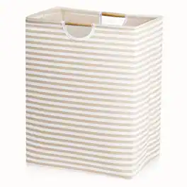 Garnen - 1x Laundry Basket Collapsible Laundry Hamper Foldable Bag, Bathroom Dirty Clothes Baskets Laundry Bin Organizer - Beige
