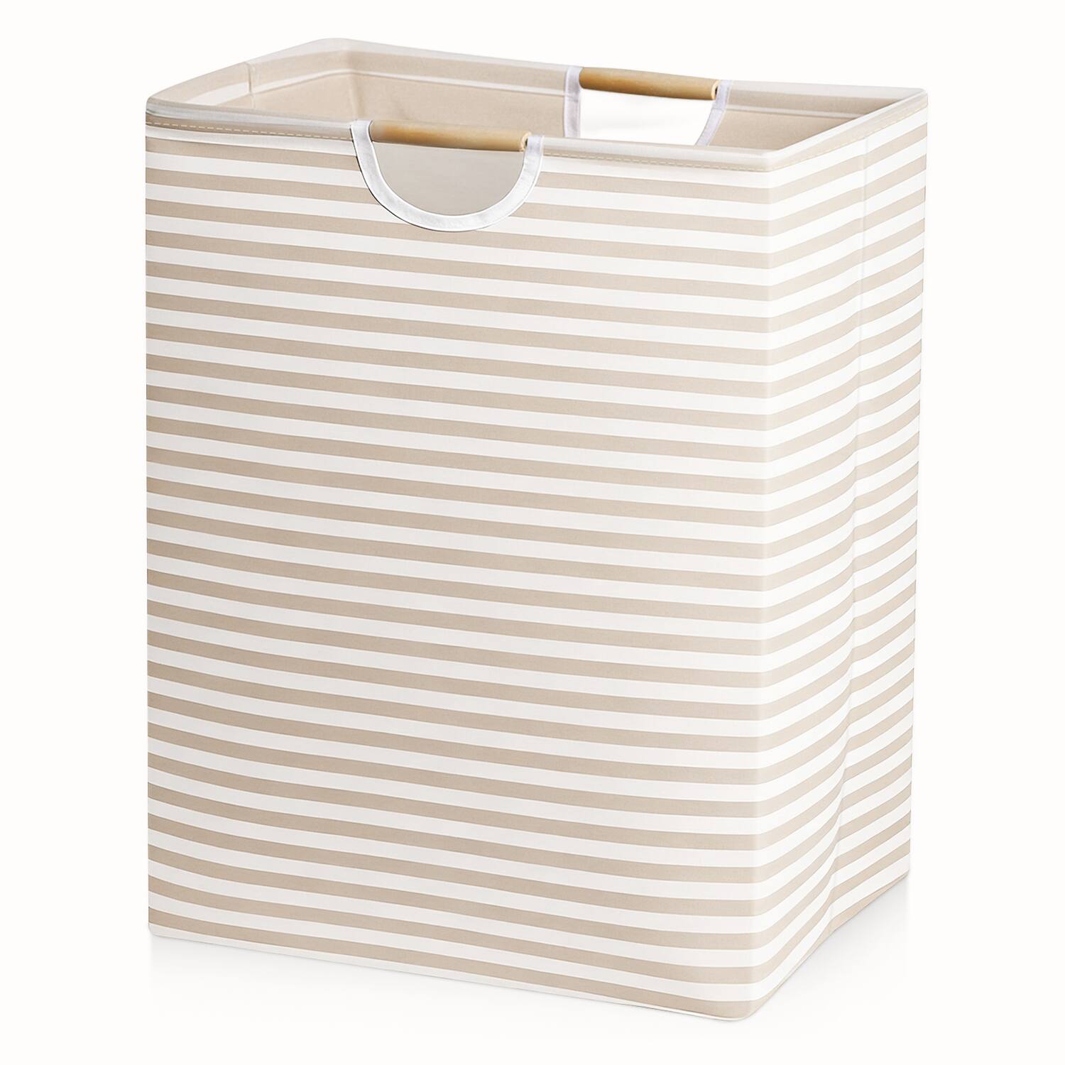 Front. Garnen - 1x Laundry Basket Collapsible Laundry Hamper Foldable Bag, Bathroom Dirty Clothes Baskets Laundry Bin Organizer, Beige - Beige.